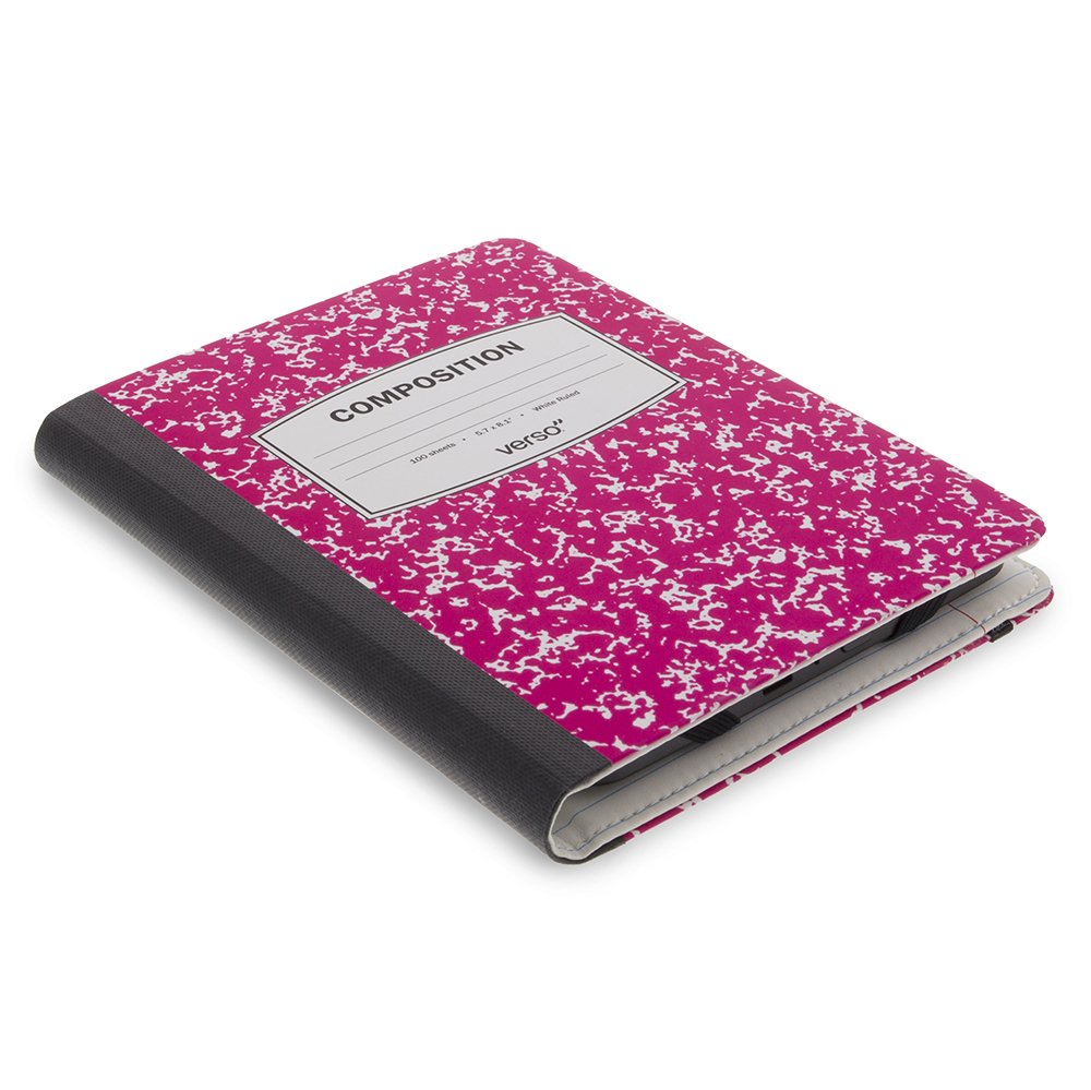 Verso Kindle Case - Scholar Classic Pink Composition Book Folio Style Protective Cover for Amazon Kindle (Fits Kindle Paperwhite, Kindle & Kindle Touch) | Waterproof & Shockproof | Perfect for Reading, Travel & School Use