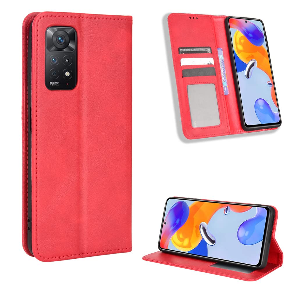 Premium Leather Case for Xiaomi Redmi Note 11 Pro 4G/5G - PU Leather Flip Cover with Card Slots - Perfect for Daily Protection & Business Use