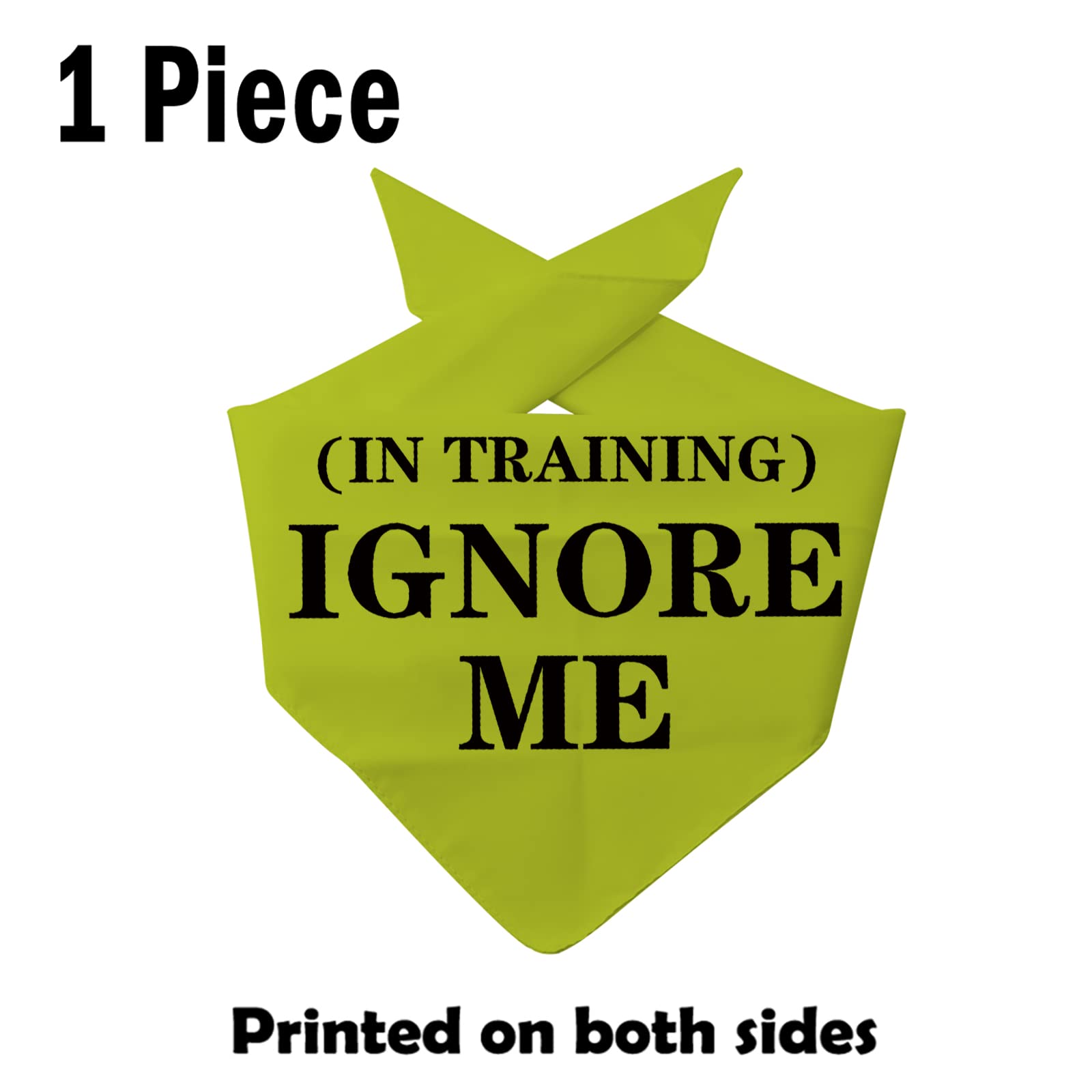 PWHAOO 1 Piece Yellow Dog Bandana for Training - Anxious & Reactive Dog Bandana with 'Ignore Me' Print | Perfect for Obedience Classes, Walks & Socialization