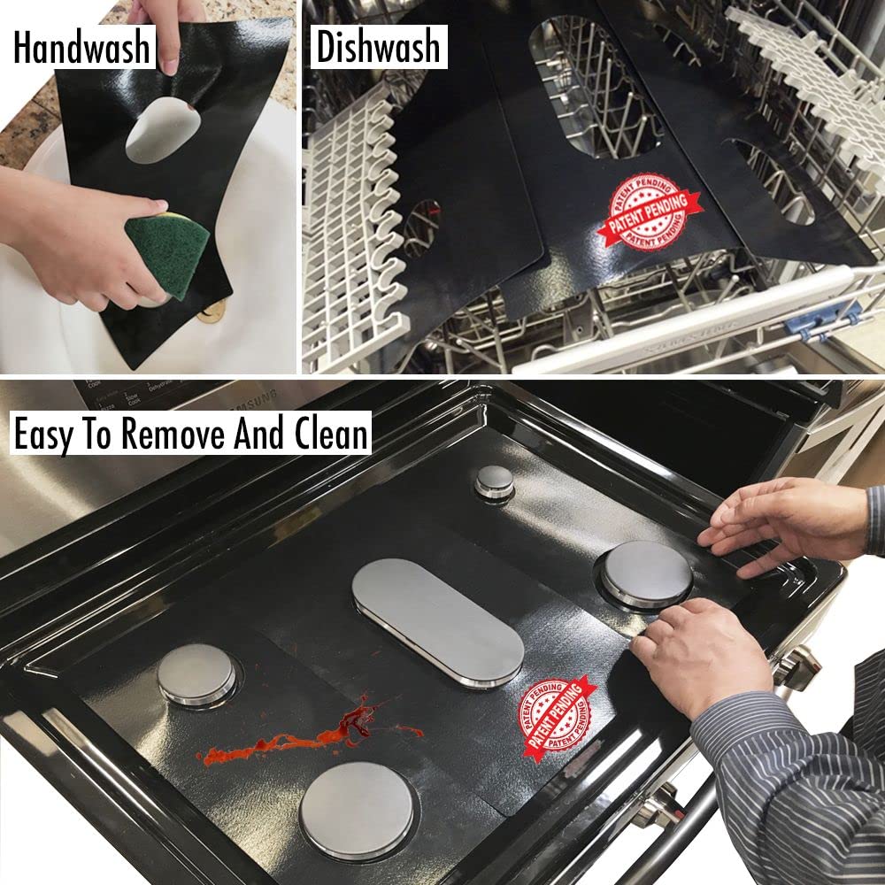 Premium Plus Stove Protectors for KitchenAid Gas Range Model KSDG950ESS3 | Custom Cut Non-Slip Stove Liner | Heat & Scratch Resistant | Easy to Clean | Made in USA | Perfect for Cooking, Baking & Kitchen Safety