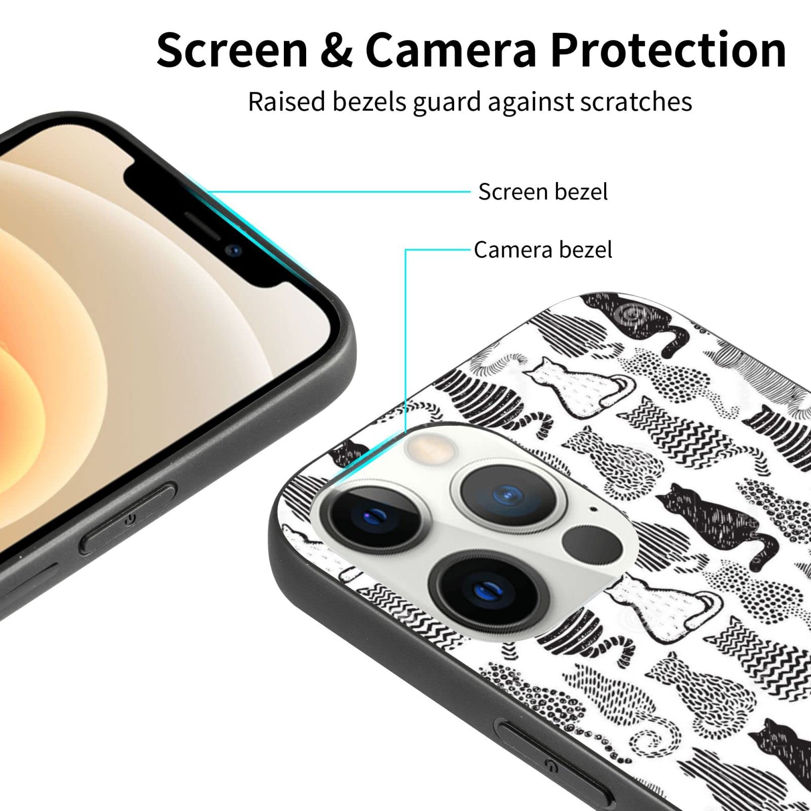 Cute Cat Phone Case for iPhone 12/12 Pro - Soft TPU Slim Shockproof Protective Case for Women & Girls | Perfect Gift for Cat Lovers, Daily Use & Travel Protection