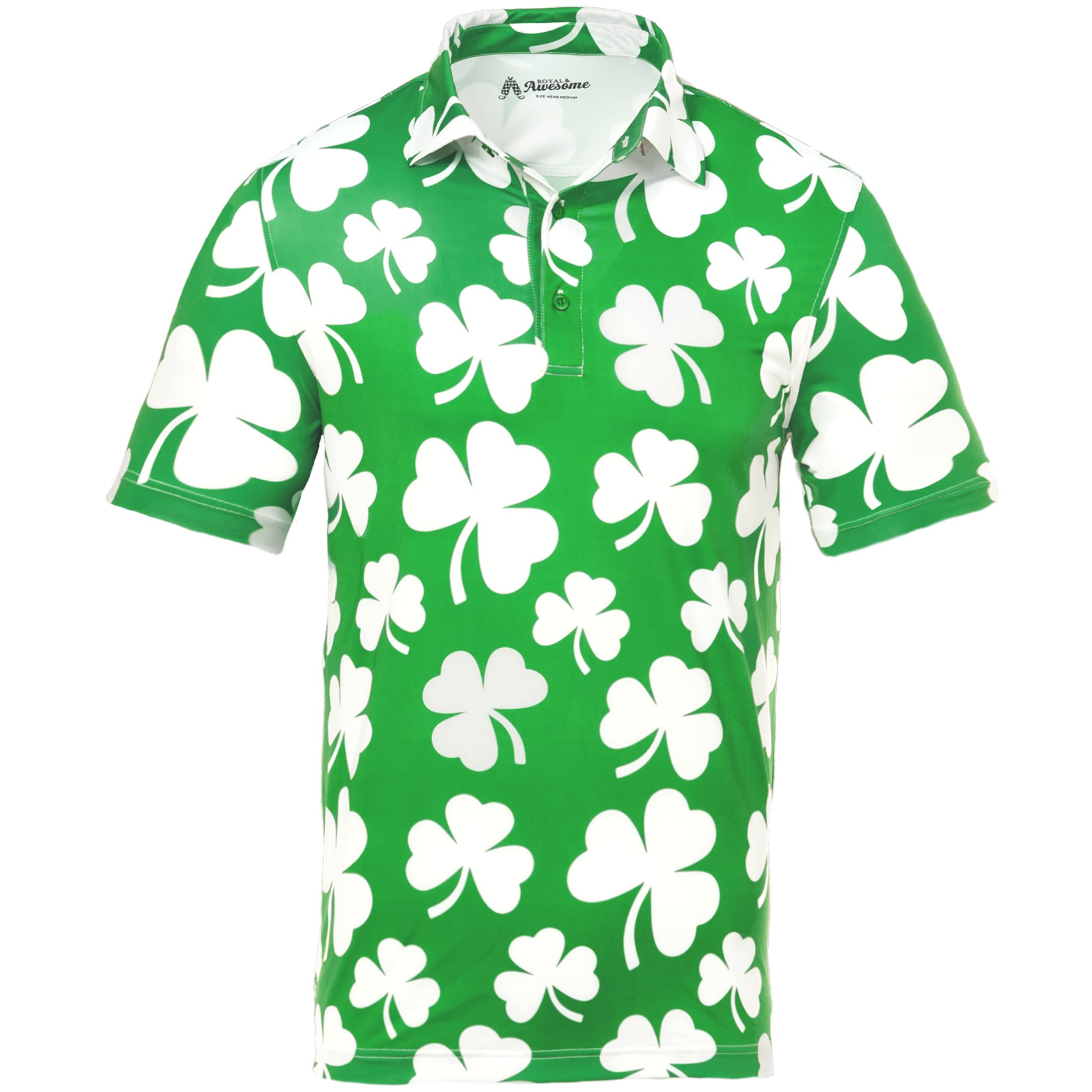 Royal & Awesome Men's Golf Shirts - Funny & Colorful Golf Polos for Men - Bright Design for Golf Course & Casual Wear