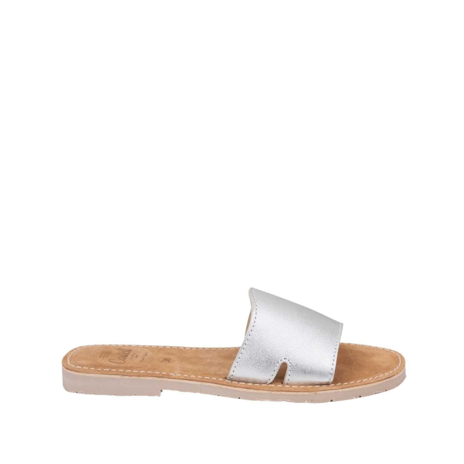 Metallic Leather Menorcan Sandals for Women - Open Toe Comfortable Beach Sandals with Shark ST 2360 A Design | Perfect for Summer Vacations, Beach Outings and Casual Wear