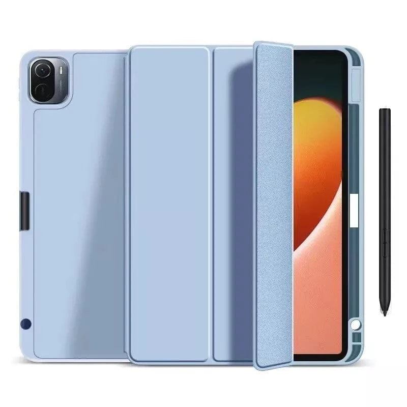 Shockproof TPU Case for iPad 8th Generation (10.2 Inch) with Pencil Holder - Light Blue | Protective Cover for Work, School & Travel