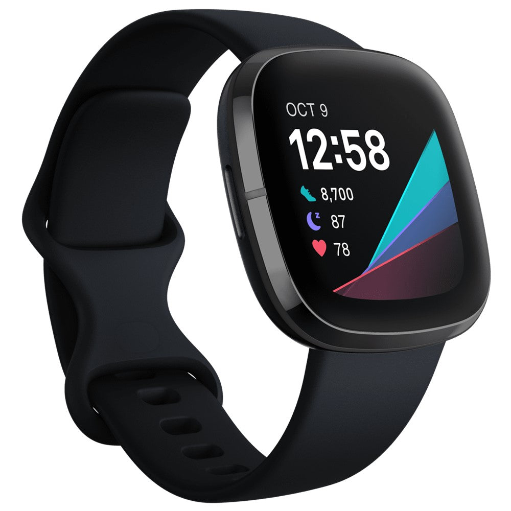 Fitbit Sense Advanced Health & Fitness Smartwatch with ECG, Stress Sensor, Heart Rate & SpO2 Monitor - Carbon/Graphite (Renewed Like New) | Track Workouts, Sleep & Daily Activity for Active Lifestyle