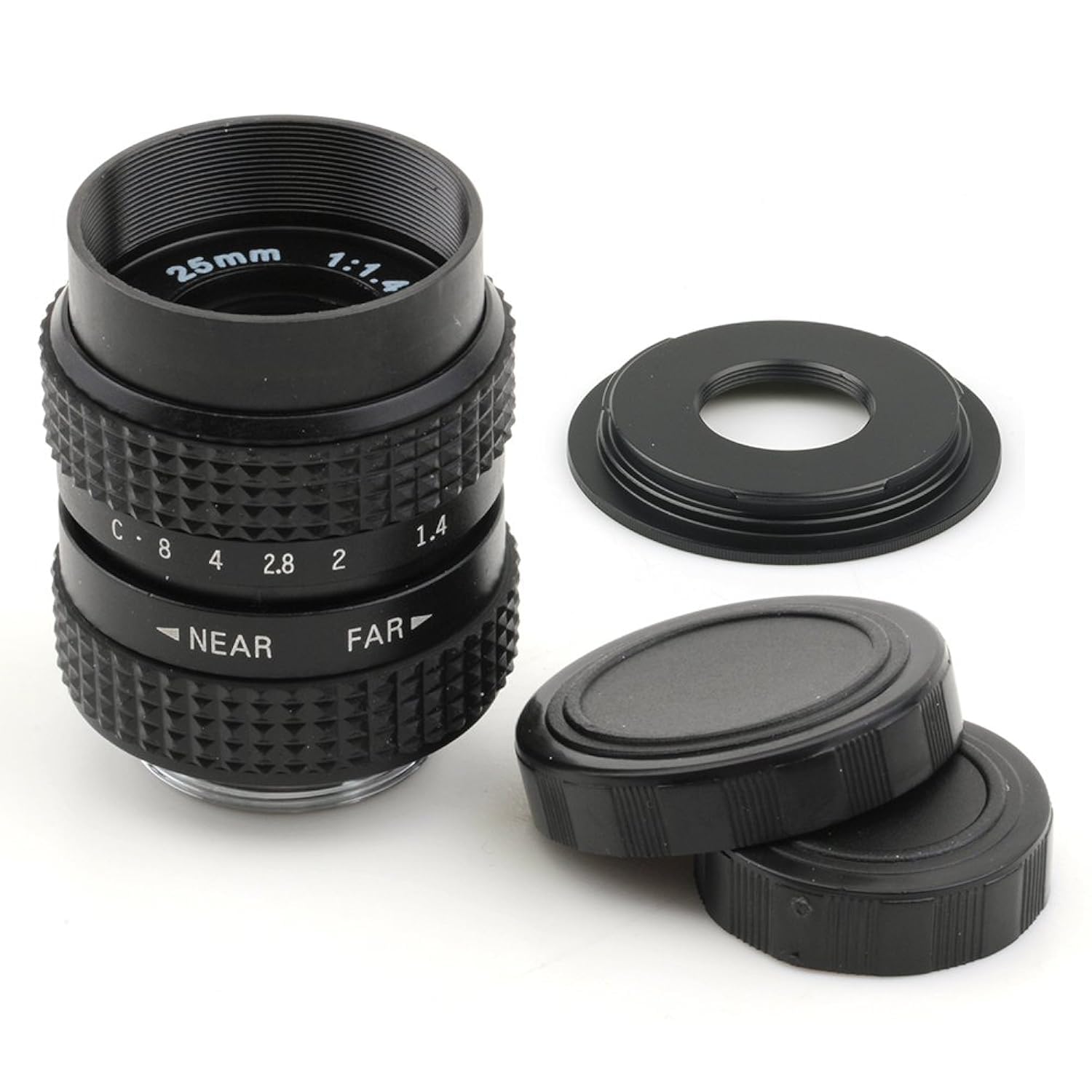 25mm F1.4 CCTV Lens for C Mount Cameras & 16mm C Mount to Micro Four Thirds Adapter - Professional Video & Photography for Filmmaking, Surveillance, and Vlogging