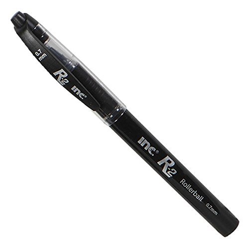 0.7mm Roller Ball Pens - Smooth Writing Fine Point Pens for Office, School & Journaling - R-2 Refillable Ink Pens (Pack of 12)