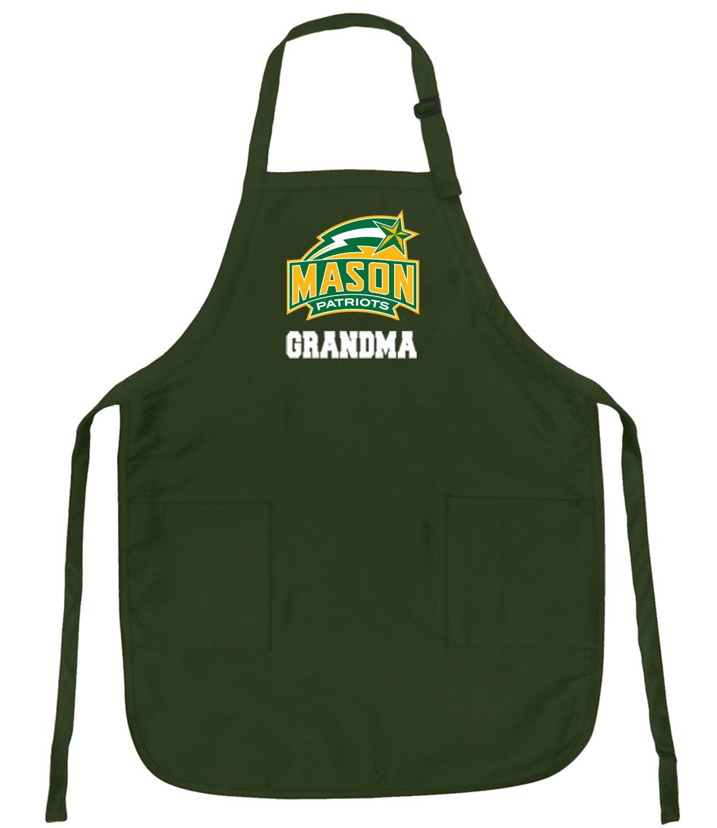 Premium George Mason Grandma Apron - Adjustable BBQ Grilling Apron for Cooking, Baking & Kitchen Use - Perfect Gift for Chefs & Home Cooks (Great for Outdoor BBQ, Holiday Cooking & Family Gatherings)