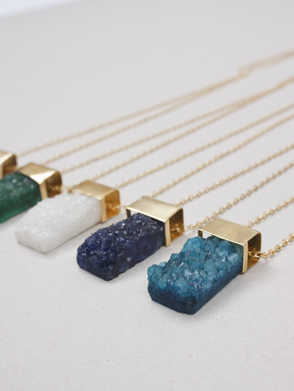 Stunning Big Druzy Necklace for Women - Natural Stone Crystal Pendant Jewelry - Perfect for Boho, Wedding & Everyday Fashion