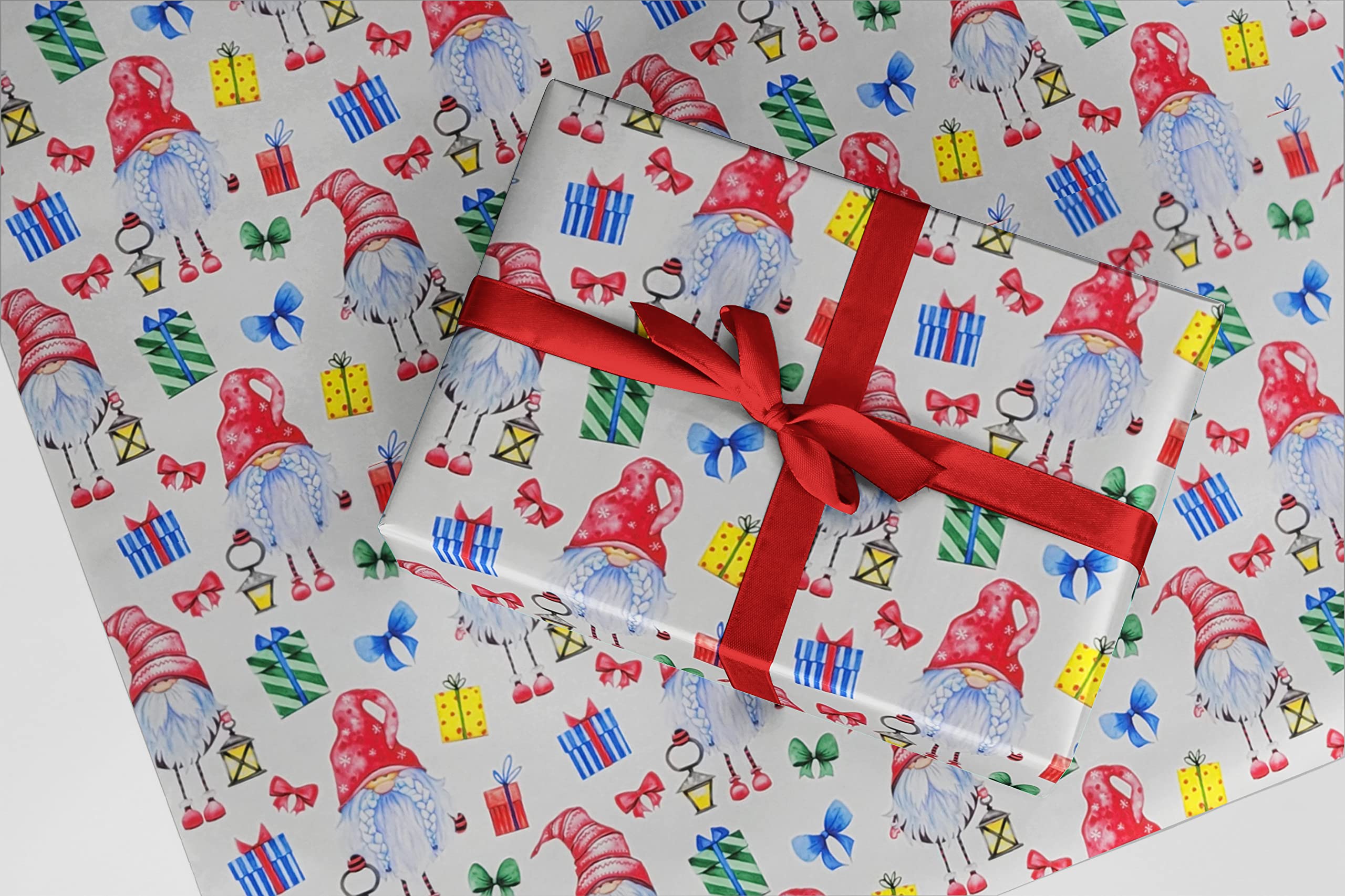 Gnomes with Gifts Christmas Wrapping Paper - 24