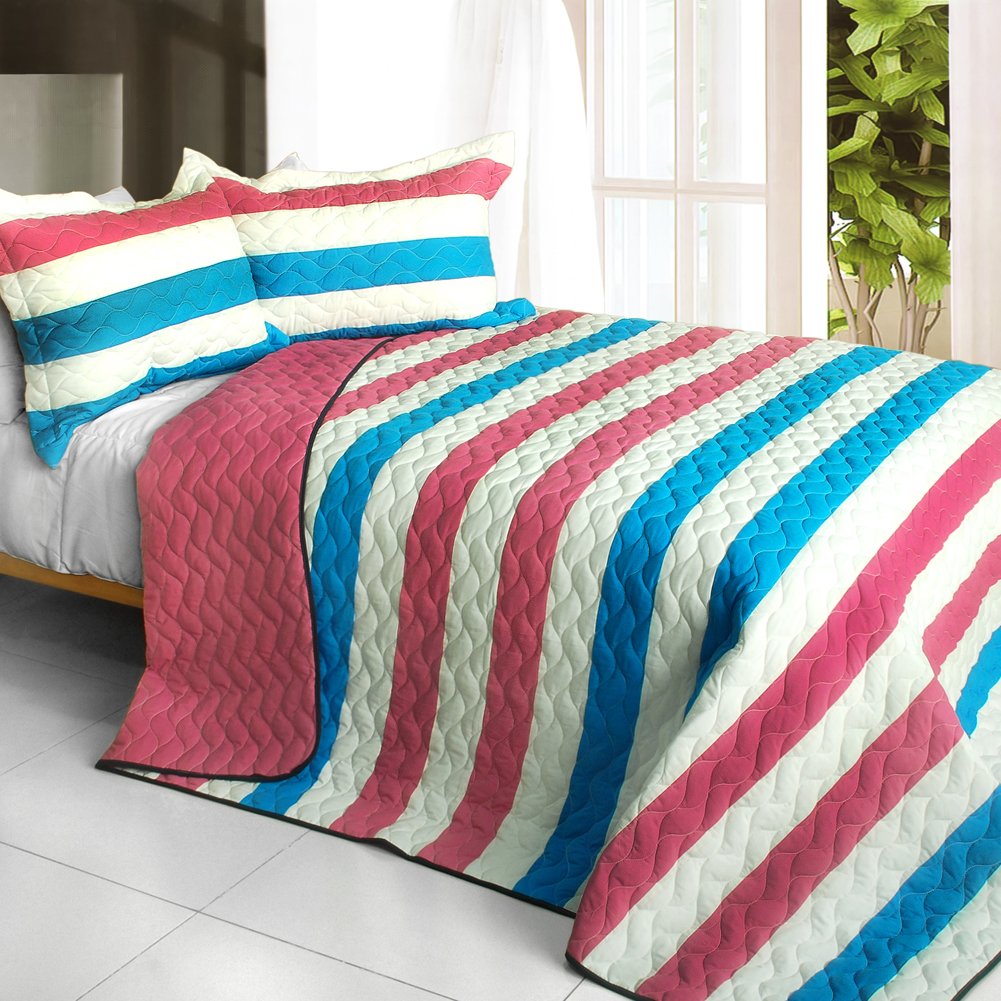 Sweet Spy 3-Piece Patchwork Quilt Set - Full/Queen Size Bedding - Soft & Stylish Comforter Cover for Cozy Bedroom Decor, Perfect for Home, Dorm, or Guest Room