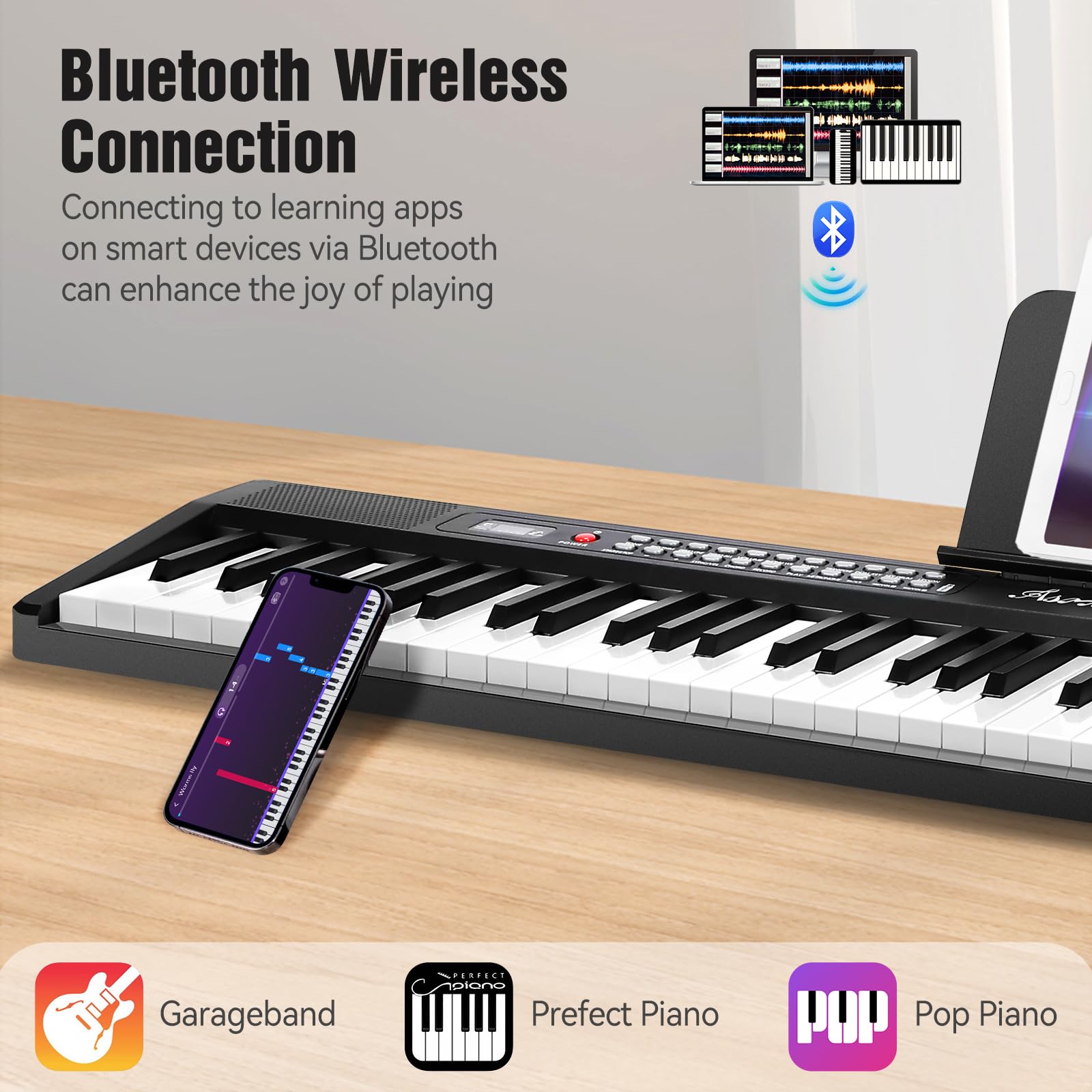 Asmuse 88 Key Portable Folding Digital Piano - Full Size Semi-Weighted Keyboard with Bluetooth MIDI, Sustain Pedal & Carrying Bag - Ideal for Beginners & Adults Practice at Home, Studio or Travel