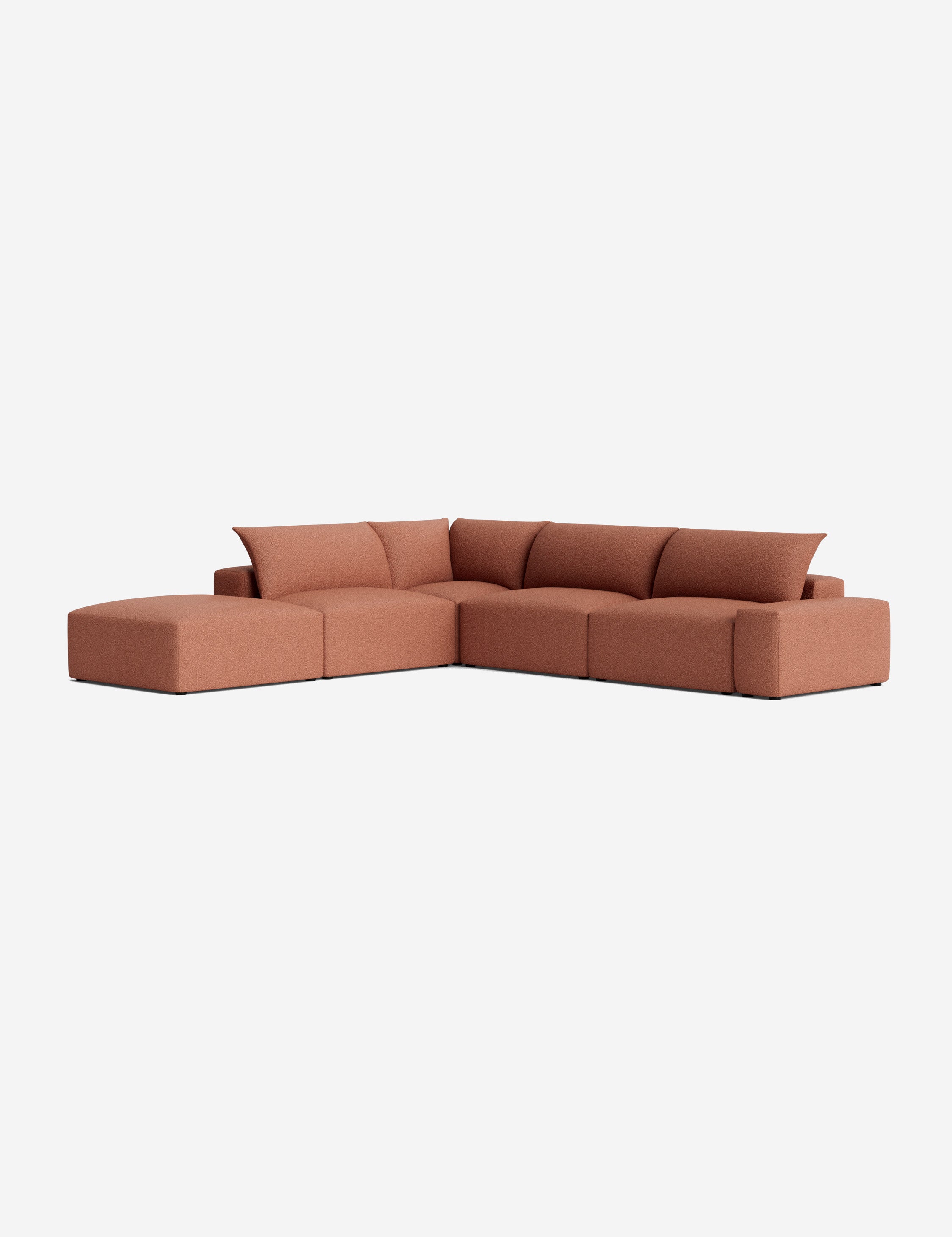 Brinley Chaise Sectional Sofa - Modern L-Shaped Couch with Chaise Lounge for Living Room, Family Room & Home Theater | Comfortable Fabric Upholstery