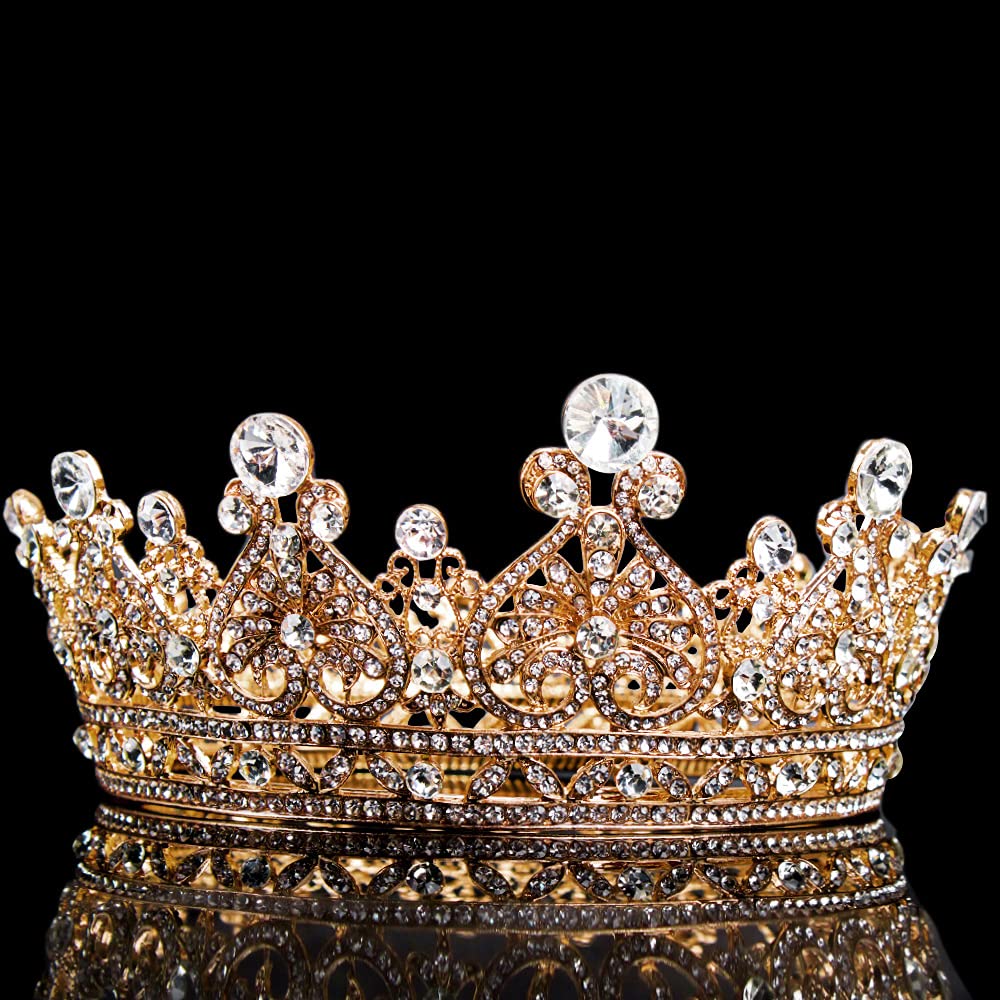 COCIDE Crystal Queen Crown for Women - Elegant Full Round Wedding Tiara & Headband Hair Accessories for Birthday, Pageant, Prom, Bridal Party & Halloween Costume | Perfect for Princess-Themed Events, Cosplay & Special Occasions