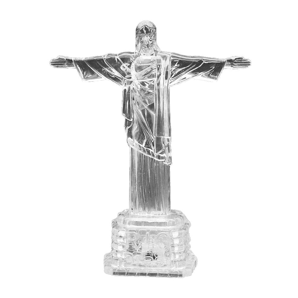 3D LED Night Lamp - Brazil Cristo Redentor Jesus Statue with Color Changing Lights | Catholic Home Decor, Bedside Table Lamp for Prayer Room, Gift for Religious Occasions