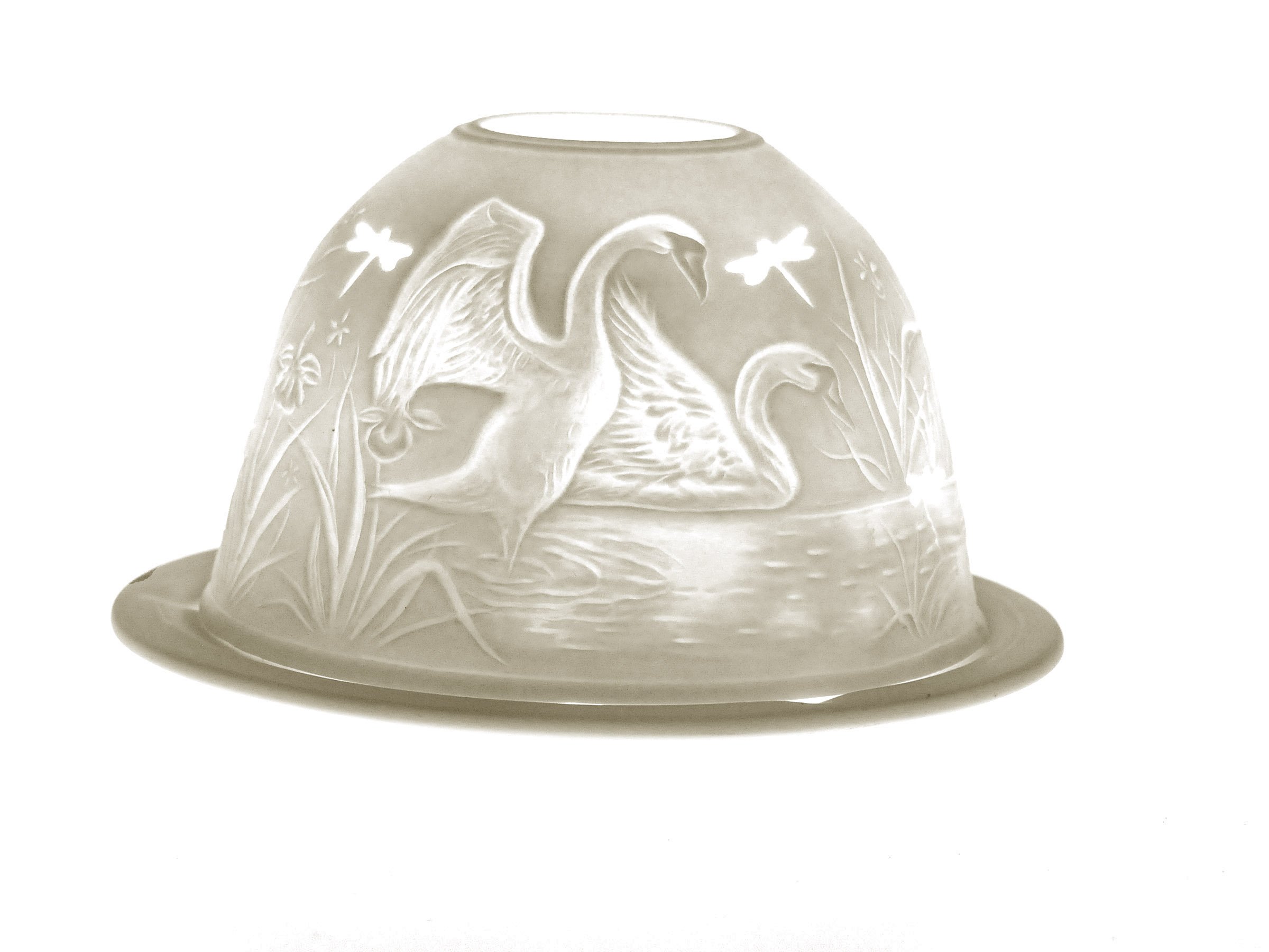 Elegant Swan Design Porcelain Dome Lights - Perfect for Bedroom, Living Room & Dining Room Lighting