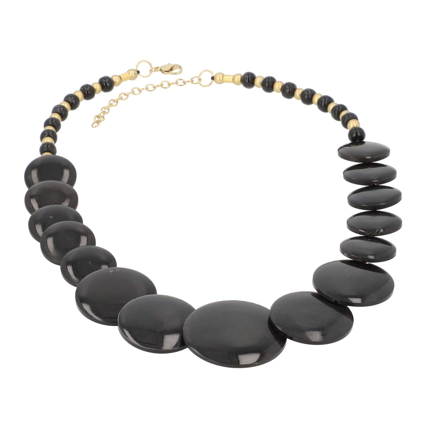 Shop LC Black Buffalo Horn Necklace - Elegant Women's Jewelry for Graduation Gifts | Perfect for Graduation Ceremonies, Parties & Special Occasions