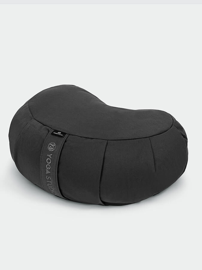 Organic Buckwheat Zafu Meditation Cushion - Crescent Shape Yoga Pillow for Meditation, Yoga & Zen Practice - Perfect for Home Studio, Yoga Class & Mindfulness Retreats