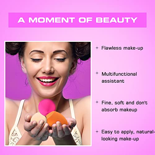 2PCS Latex-Free Makeup Sponge Set - Egg Shaped Beauty Blender for Foundation, Concealer & All Face Areas | Perfect for Professional Makeup Application & Travel