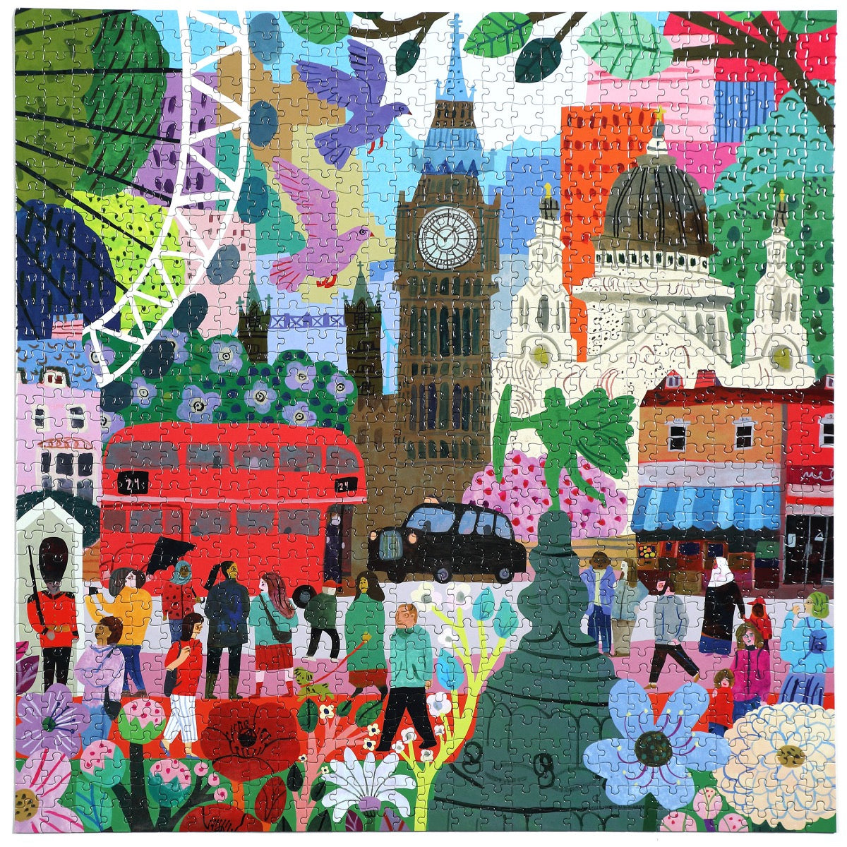 eeBoo 1000 Piece Jigsaw Puzzle - London Life Scenic Cityscape | Premium Quality Puzzle for Adults & Teens | Perfect for Family Game Night & Relaxation
