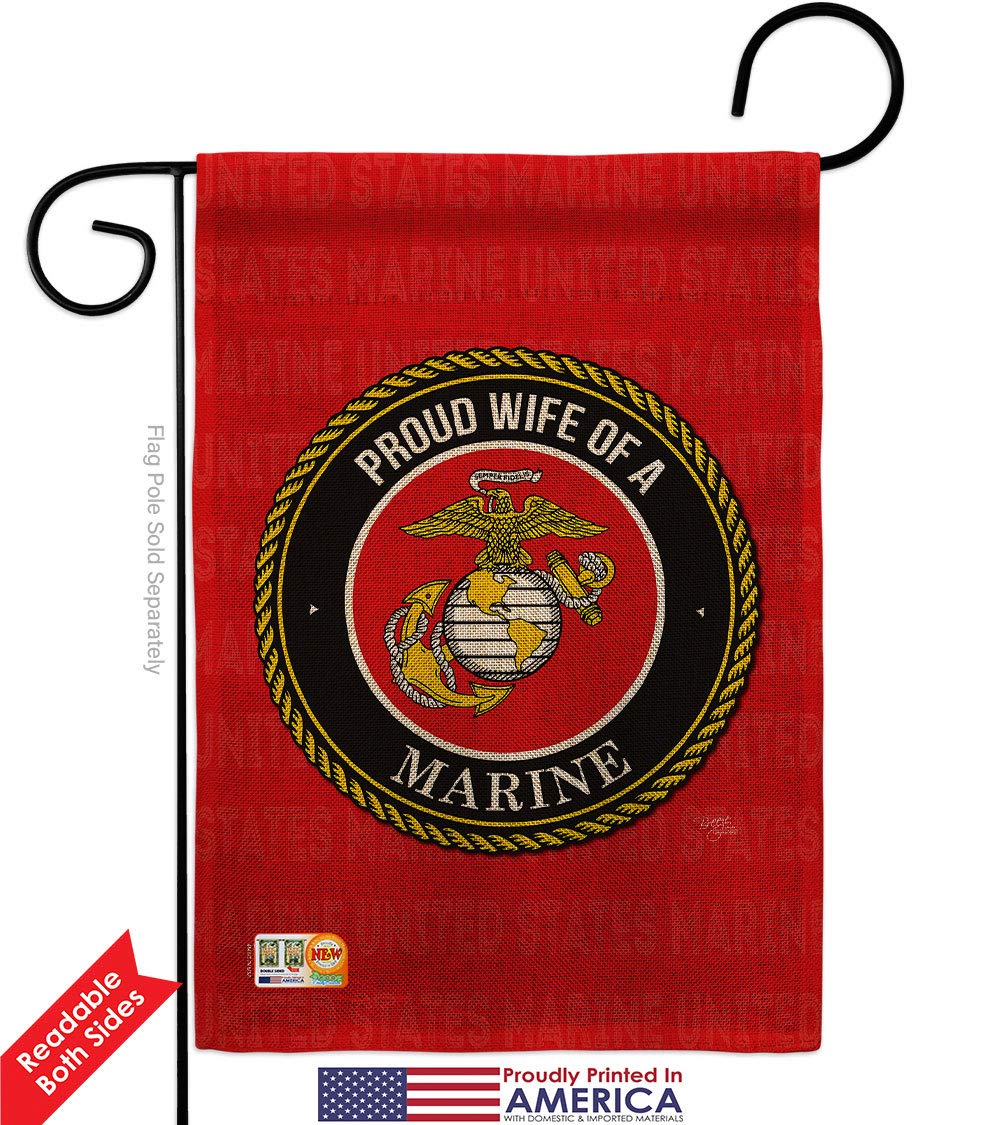 USMC Semper Fi Burlap Garden House Flags Kit - Double-Sided 28x40 Inch Military Yard Banner for Marines, Armed Forces & Veterans - Perfect for Patriotic Home Decor, Memorial Day & Veterans Day Displays