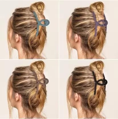 KK CREATIONS Korean 4-Pack Large Claw Clips for Thick Hair - Matte Multi-Shape Hair Clips, French Jaw Clips Hair Accessories for Women - Perfect for Updos, Ponytails & Everyday Hairstyles