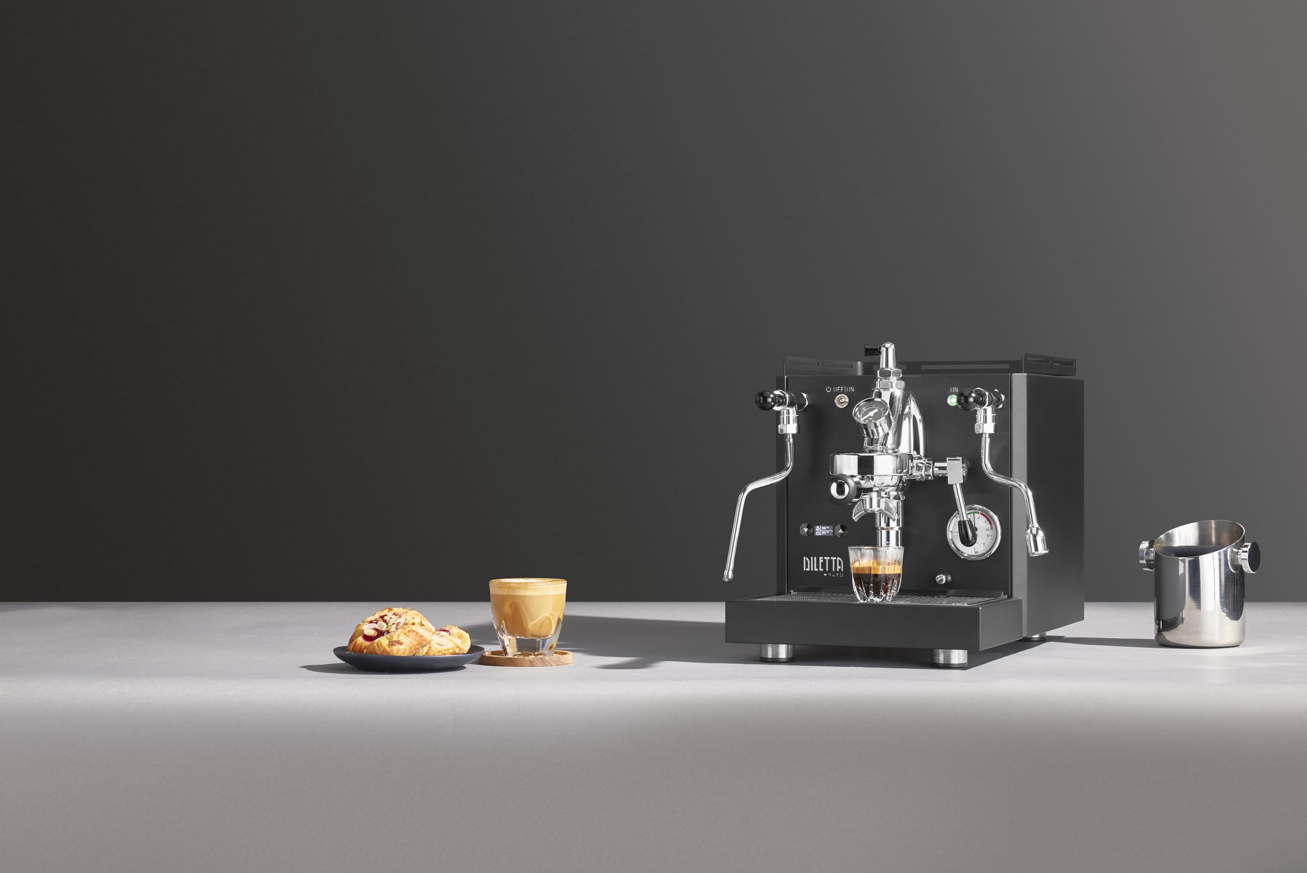 Diletta Alto Dual Boiler Espresso Machine with PID & Flow Control | Adjustable OPV & Shot Timer | Professional Home Barista Coffee Maker (Black) | Perfect for Home Cafes & Coffee Enthusiasts