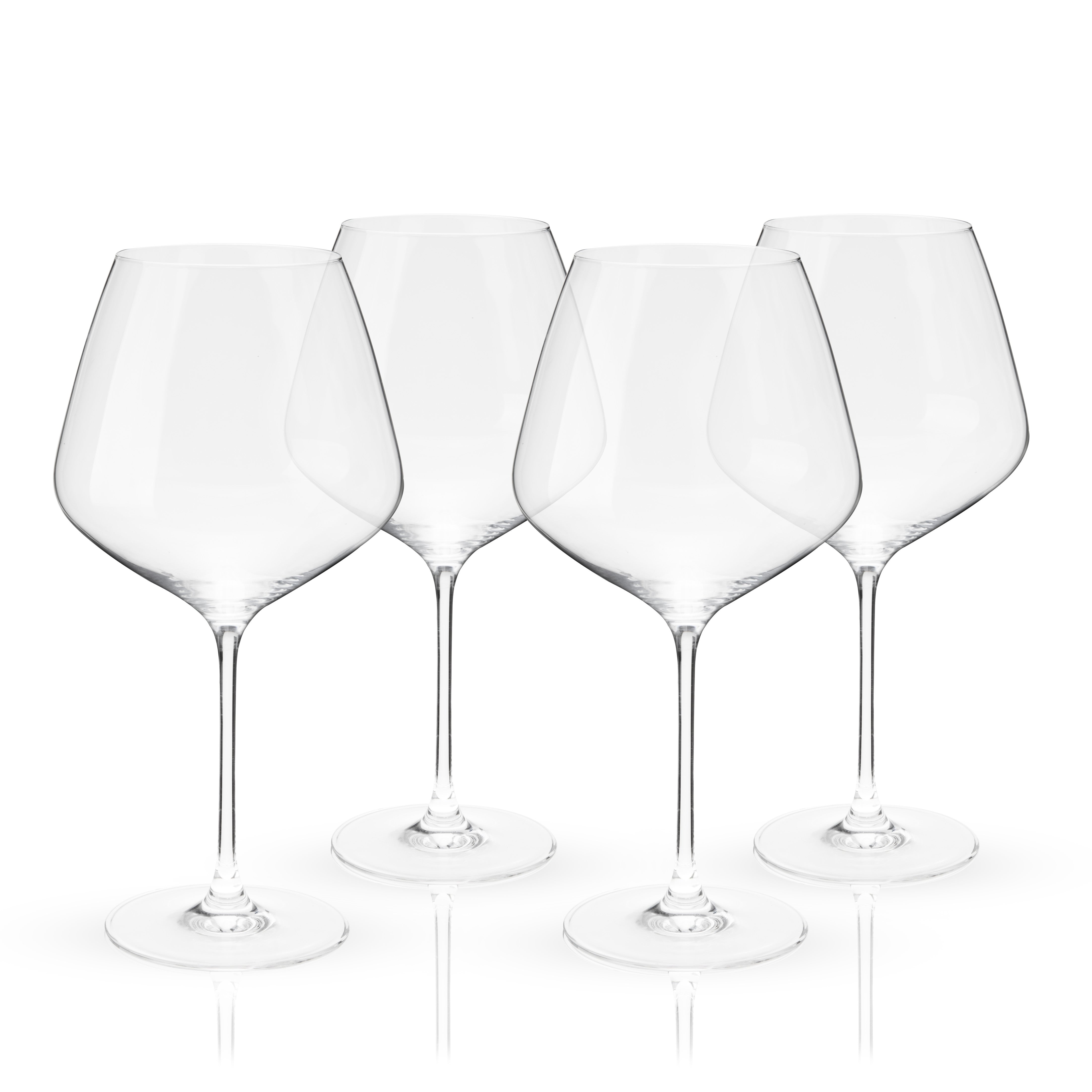 Premium Inez Crystal Burgundy Wine Glasses Set of 4 - Elegant Stemware for Red Wine, Dinner Parties & Special Occasions