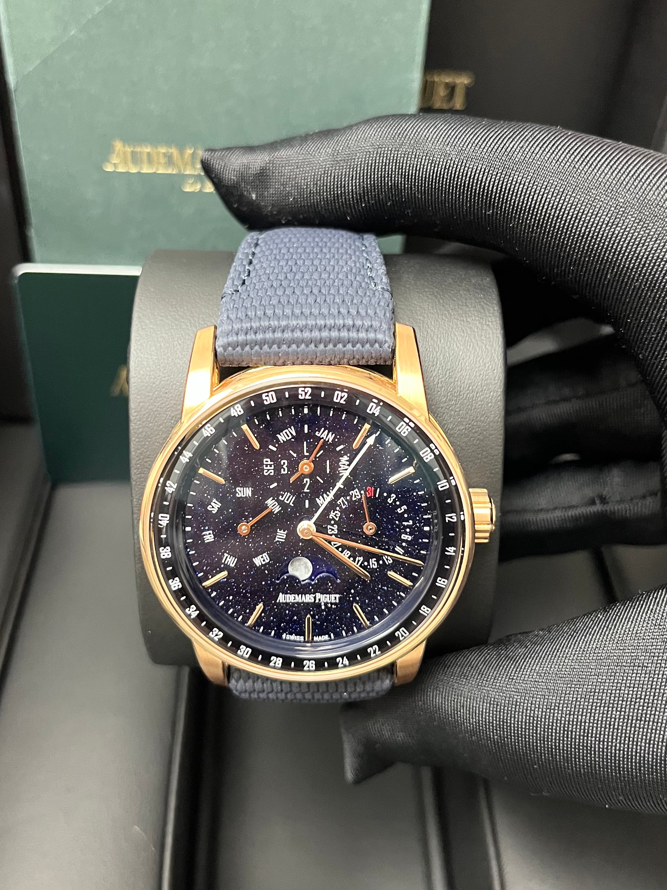 Audemars Piguet Code 11.59 Perpetual Calendar Luxury Watch - 18K Rose Gold Case, Blue Dial, Leather Strap Ref#26394OR.OO.D321CR.01 | Perfect for Business Meetings, Formal Events & Watch Collectors