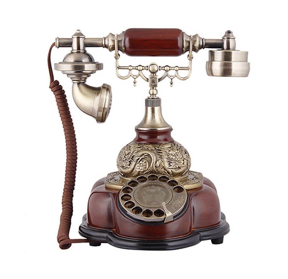 Vintage European Style Rotary Dial Home Telephone - Retro Wired Landline Phone (255 x 230 x 235mm) - Perfect for Home Décor, Vintage Collections & Film Props