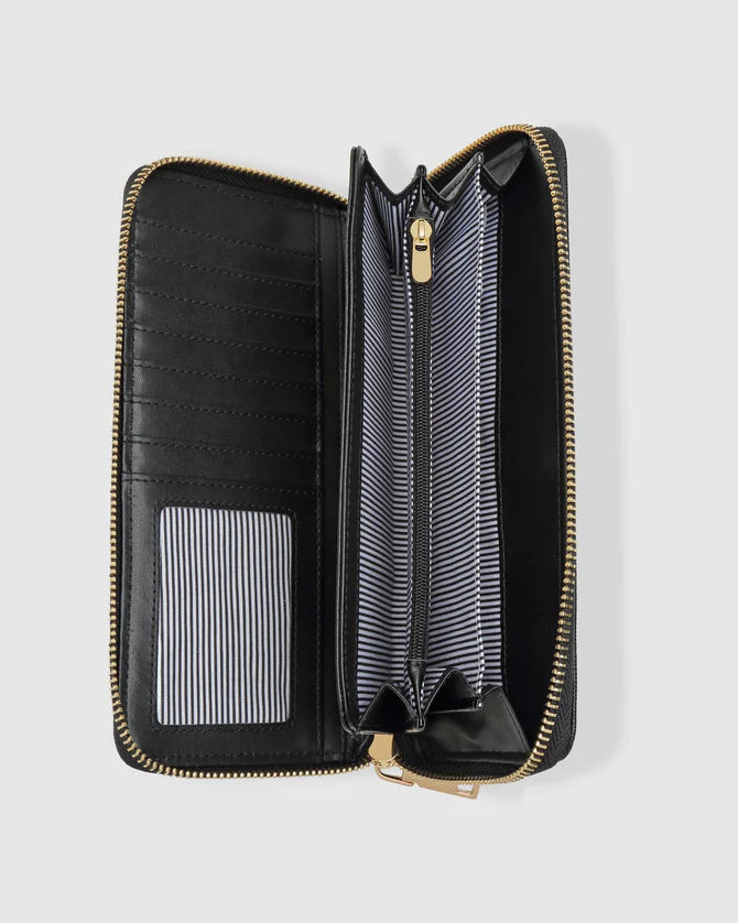 Louenhide Jessica Wallet - Premium Black Leather Wallet for Women | Stylish & Durable Everyday Carry | Perfect for Credit Cards, Cash & ID