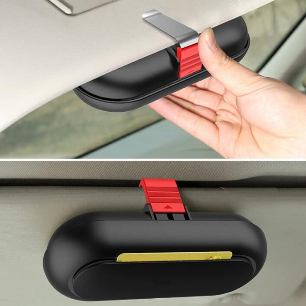 Universal Car Visor Sunglasses Holder - Storage for Glasses & Cards for Driving