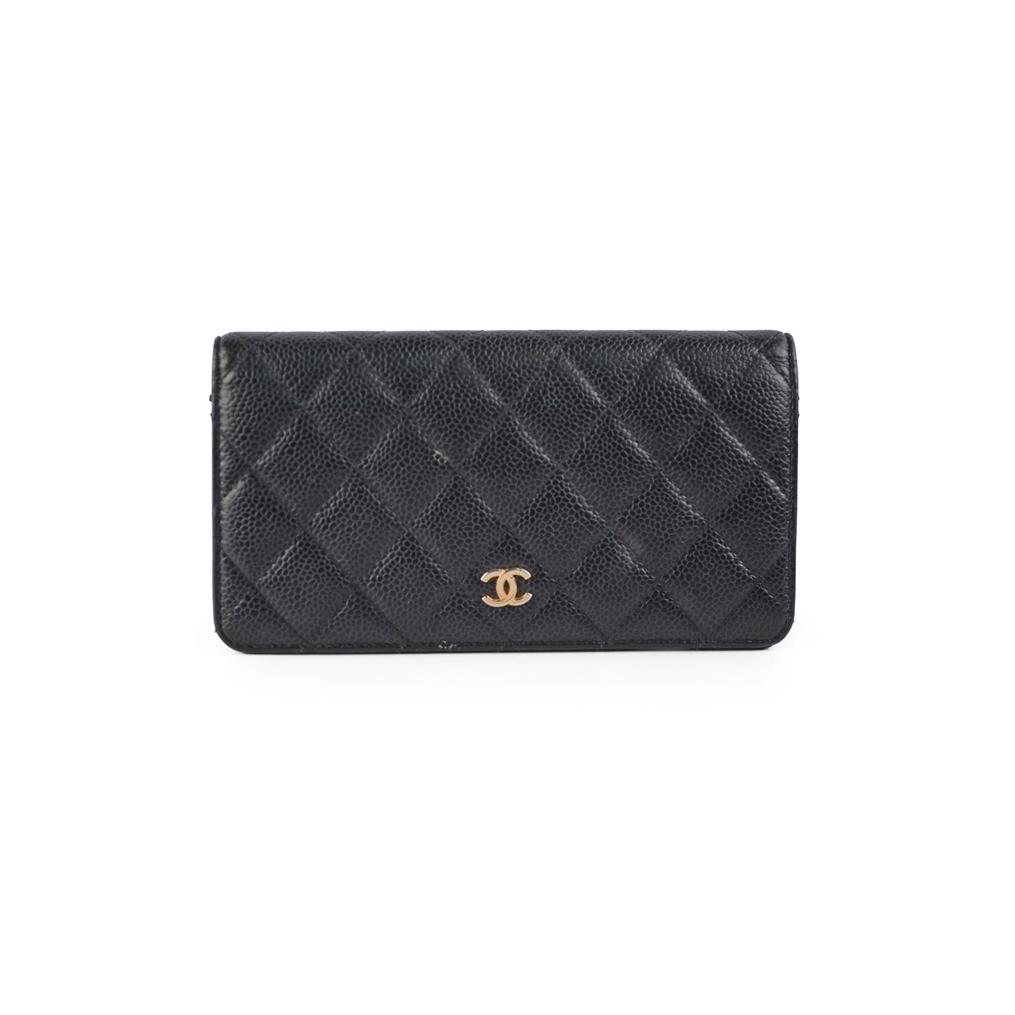 Chanel Black Caviar Leather Long Wallet for Women - Luxury Designer Clutch with Multiple Card Slots - Perfect for Everyday Use, Travel & Special Occasions