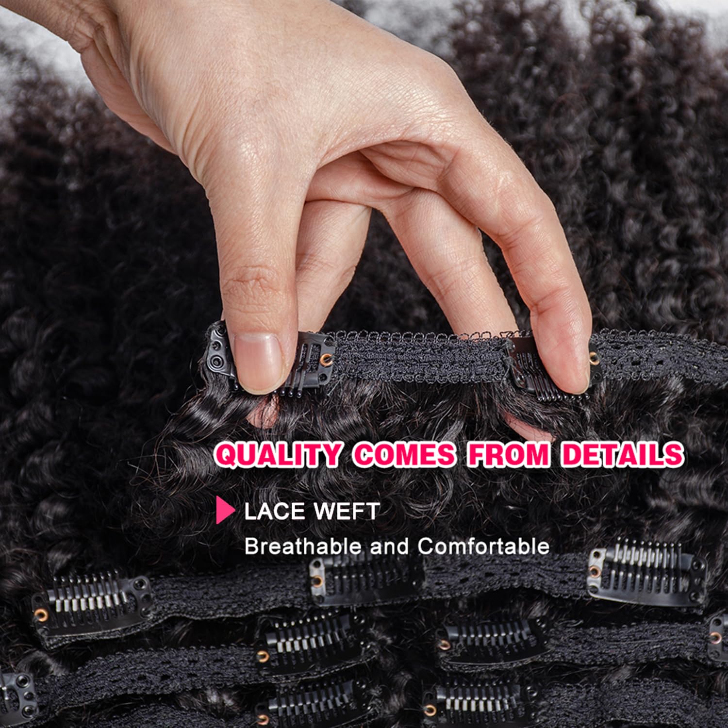 Afro Kinky Curly Clip-in Hair Extensions 10 Inch - 7Pcs Real Human Hair with 18 Clips (120g/set) for Black Women | Brazilian Virgin Hair | Natural Black Color | Perfect for Daily Wear, Parties & Special Occasions
