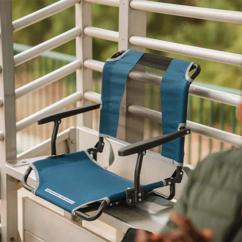 Big Comfort Stadium Chair with Armrests - Portable Folding Seat for Outdoor Sports, Concerts, and Camping - Heavy Duty Bleacher Chair with Back Support