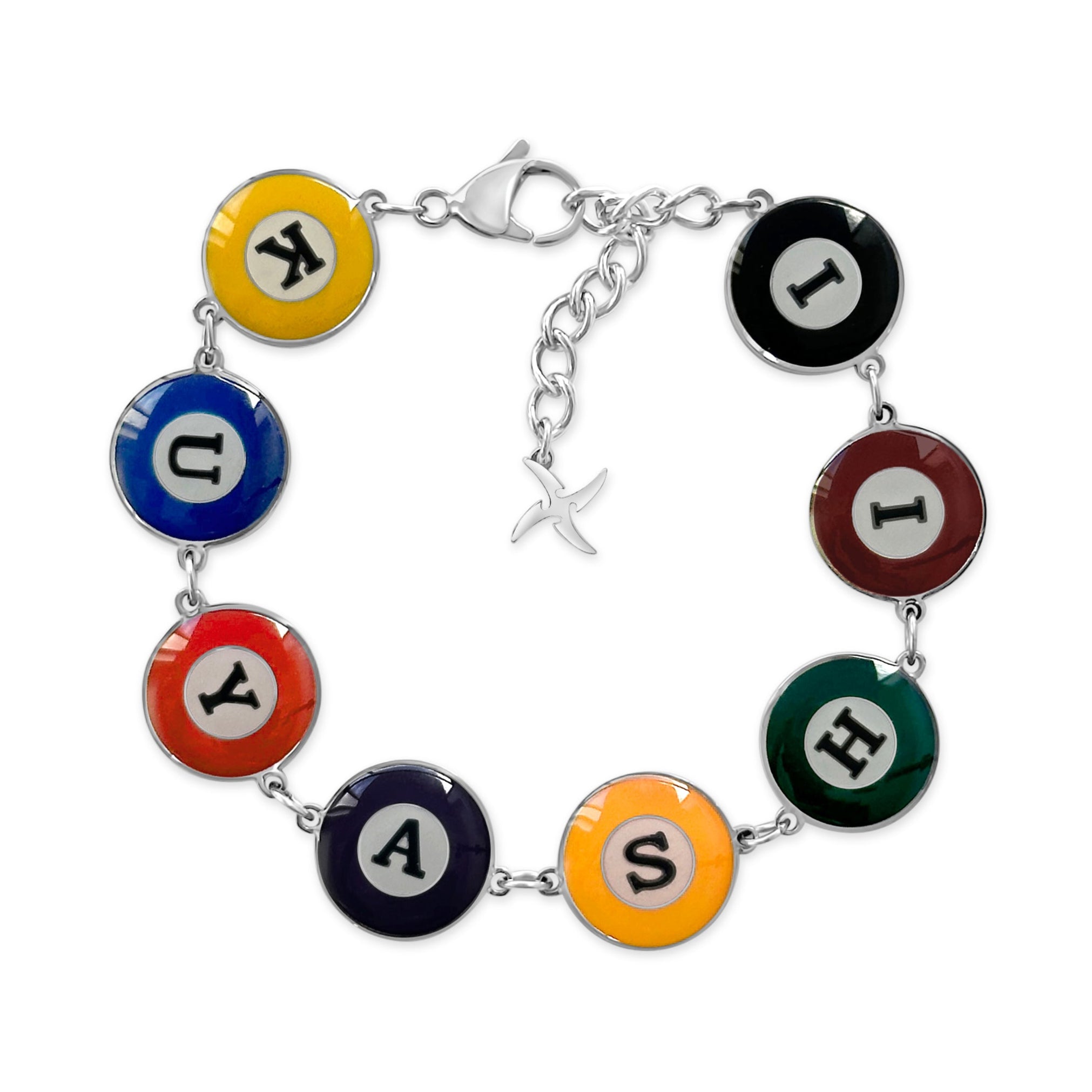 Reversible 8 Ball Bracelet for Men & Women - Stainless Steel Adjustable Chain Bracelet - Stylish Unisex Jewelry Gift for Pool Players & Billiards Lovers