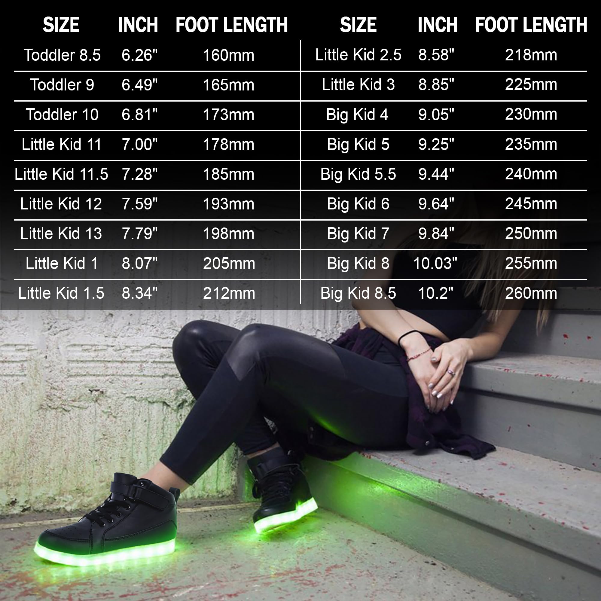 LED Light Up Shoes for Kids - Boys & Girls High Top Sneakers with Flashing Lights - Glowing Shoes for Running, Dancing & Nighttime Play