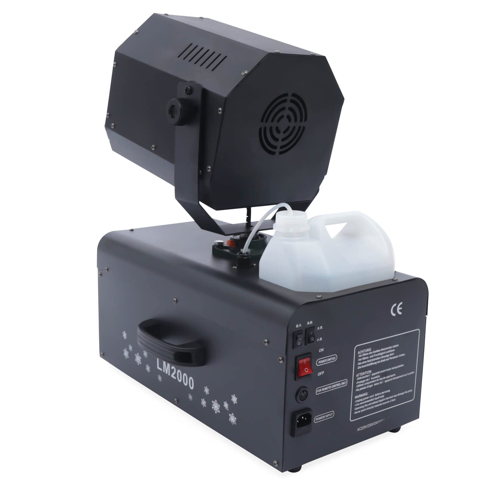 2000W Professional Stage Snow Machine with Remote Control - High Power Snow Effect Sprayer, Foam Maker & Blower for DJ, Club, Indoor/Outdoor Christmas Party, Wedding & Holiday Events