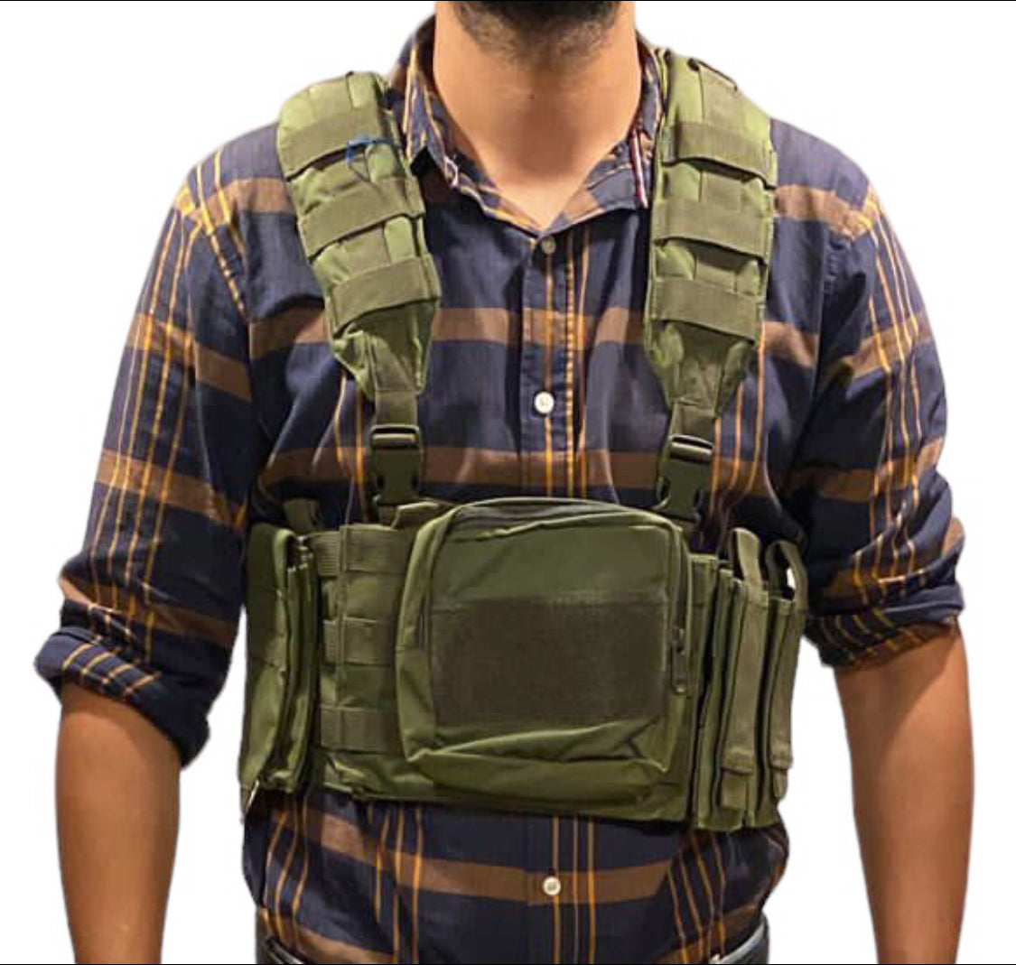 20-Piece Raider Tactical Chest Rig with Pouches & Accessories - Perfect for Airsoft, Hunting, and Outdoor Adventures