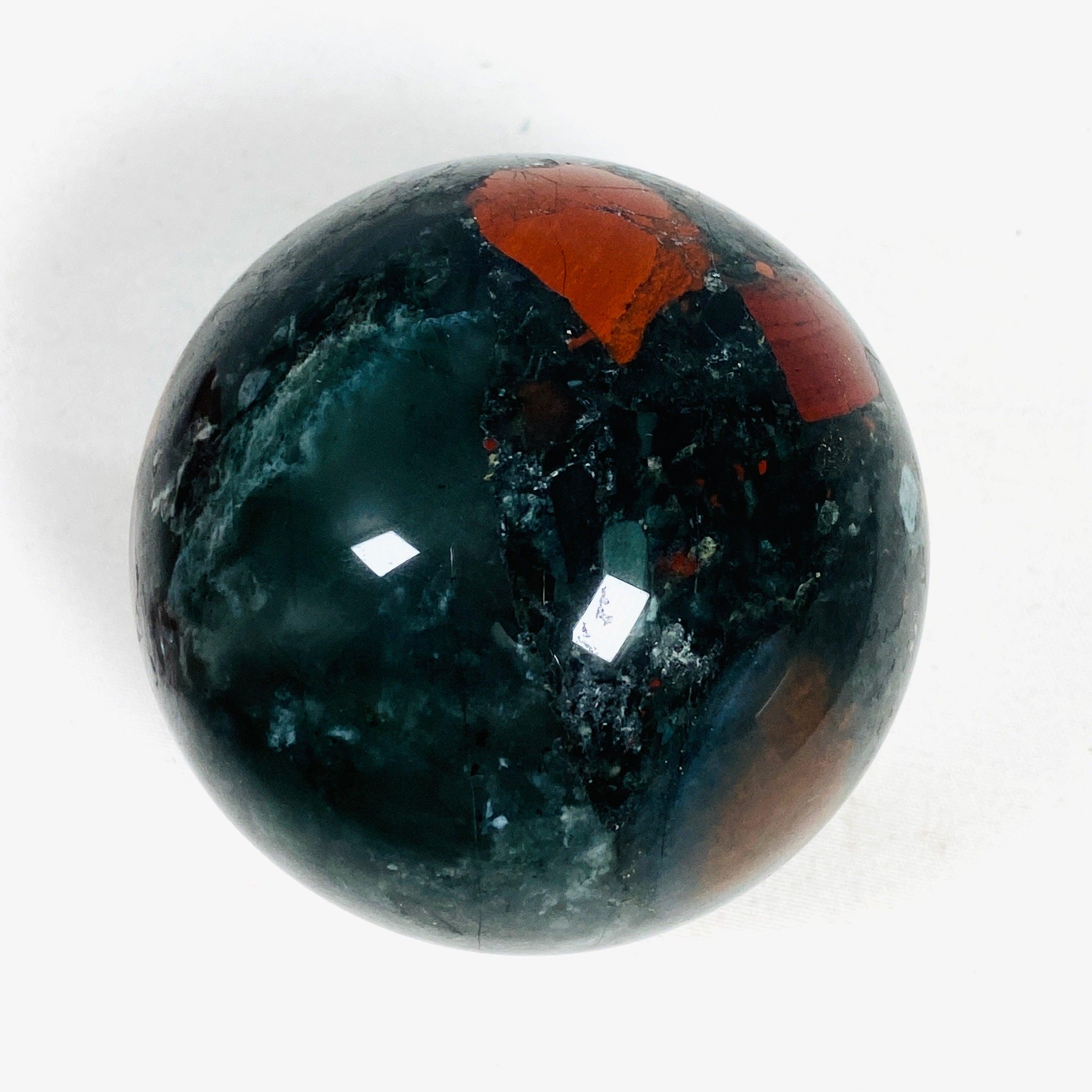 African Bloodstone Sphere ABS 2 - Natural Healing Crystal for Meditation, Energy Work & Home Decor - Perfect for Reiki, Chakra Balancing & Spiritual Gifts