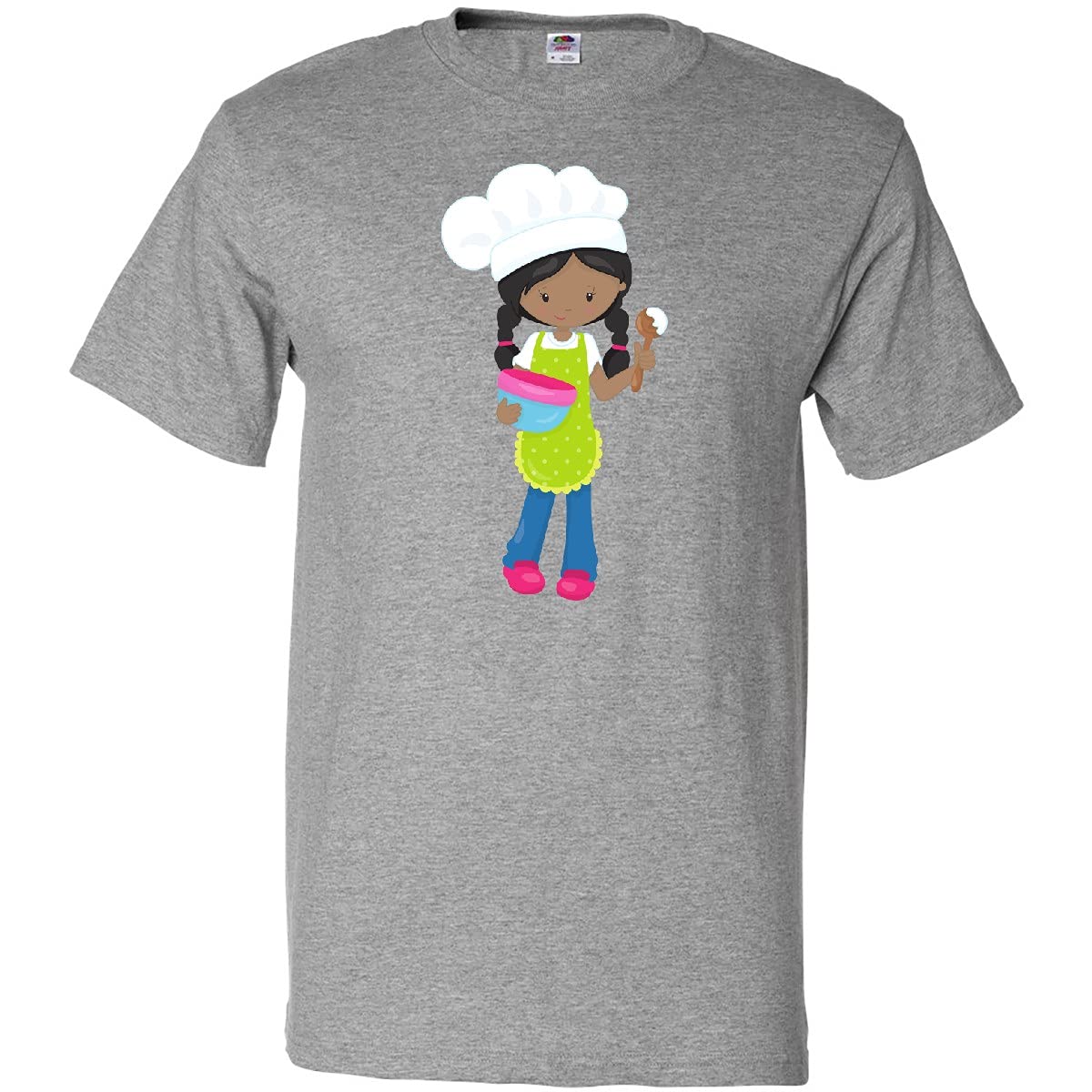 Inktastic African American Girl Baking Baker Bakery T-Shirt - Cute Baking Themed T-Shirt for Women & Girls - Perfect for Baking Classes, Kitchen Gifts & Chef Apparel