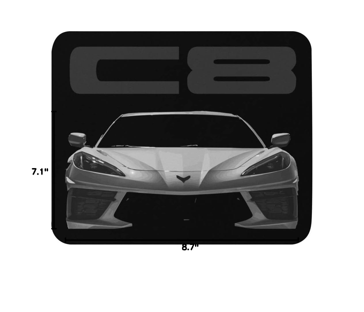 2022-2023 Chevrolet Corvette C8 Racing Car Mouse Pad - Non-Slip Rubber Base Gaming Mousepad for PC Laptop Desk - Perfect for Corvette Fans, Gamers & Office Use