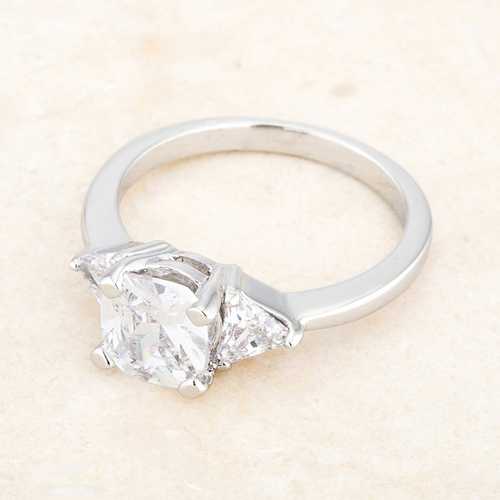 1.8ct Cushion Cut Cubic Zirconia Rhodium Plated Statement Ring for Women - Elegant Wedding, Engagement & Evening Party Jewelry