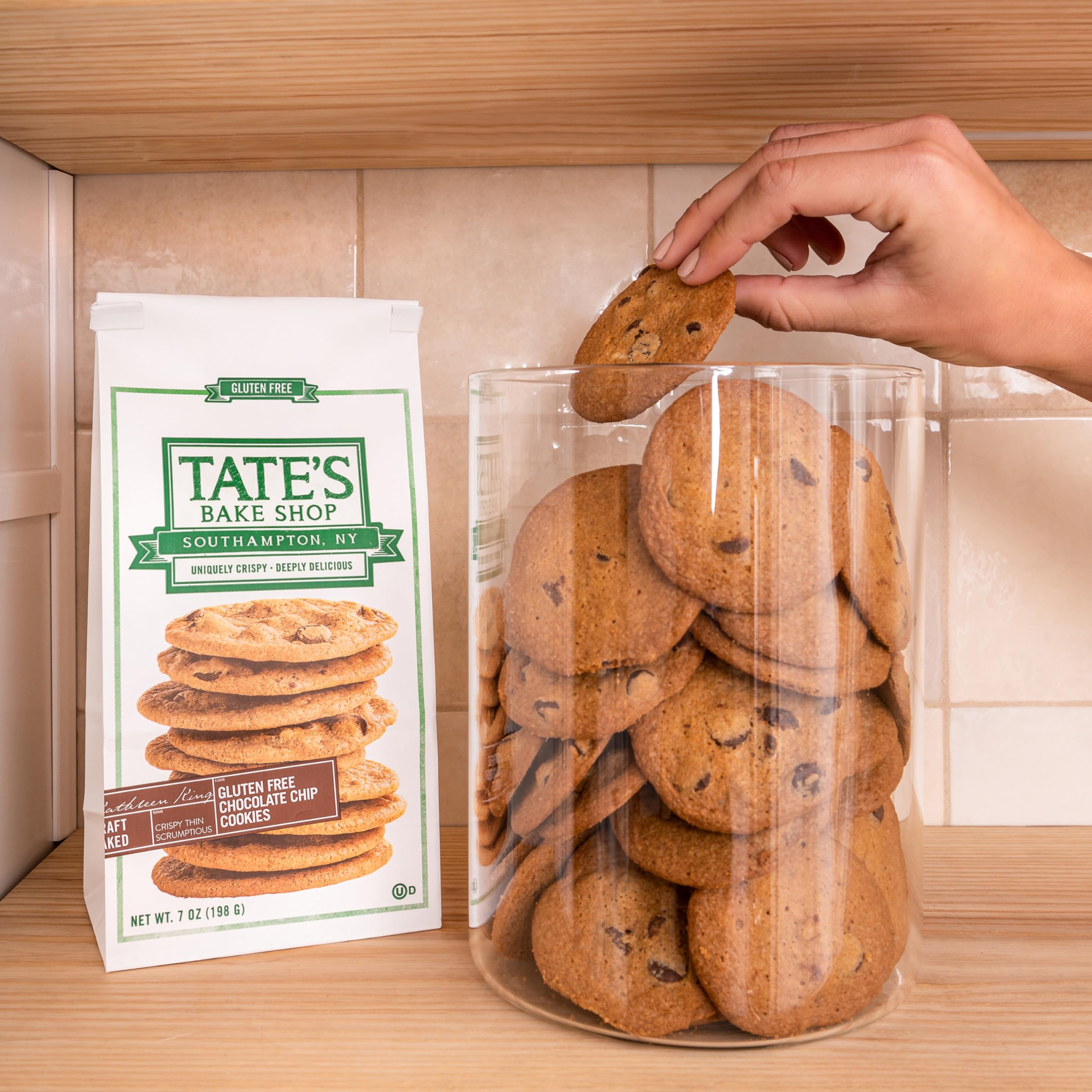 Tate's Bake Shop Gluten Free Chocolate Chip Cookies - 7 oz Pack | Delicious Gluten-Free Snacks for School Lunches, Office Treats & Dessert Time