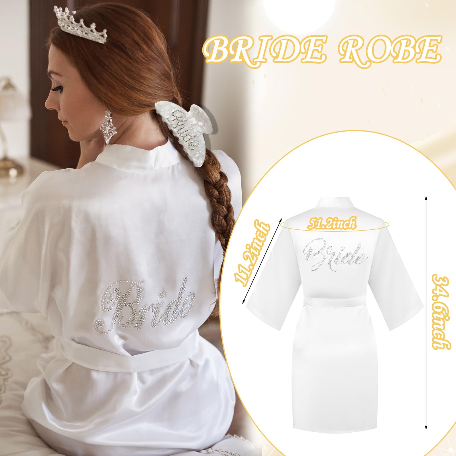 Bridal Shower Gift Set for Bride to Be - Personalized Tote Bag, Robe, Slippers & Hair Clip | Perfect Wedding Gift & Bachelorette Party Present