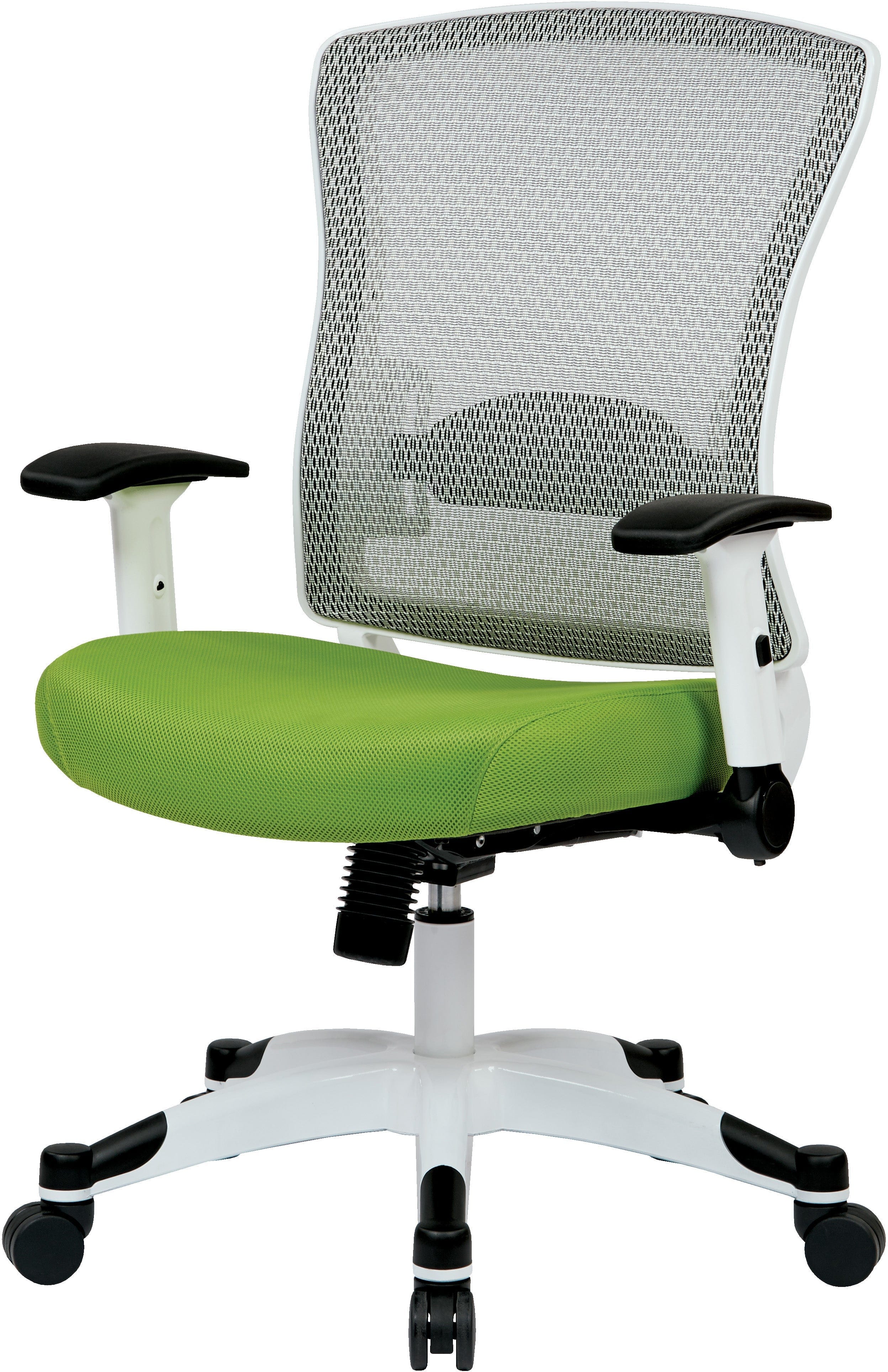 Office Star White Frame Managers Chair - Ergonomic Mesh Back, Adjustable Height, Fun Colors (317W W1C1F2W) - Perfect for Home Office, Conference Rooms & Executive Workspaces