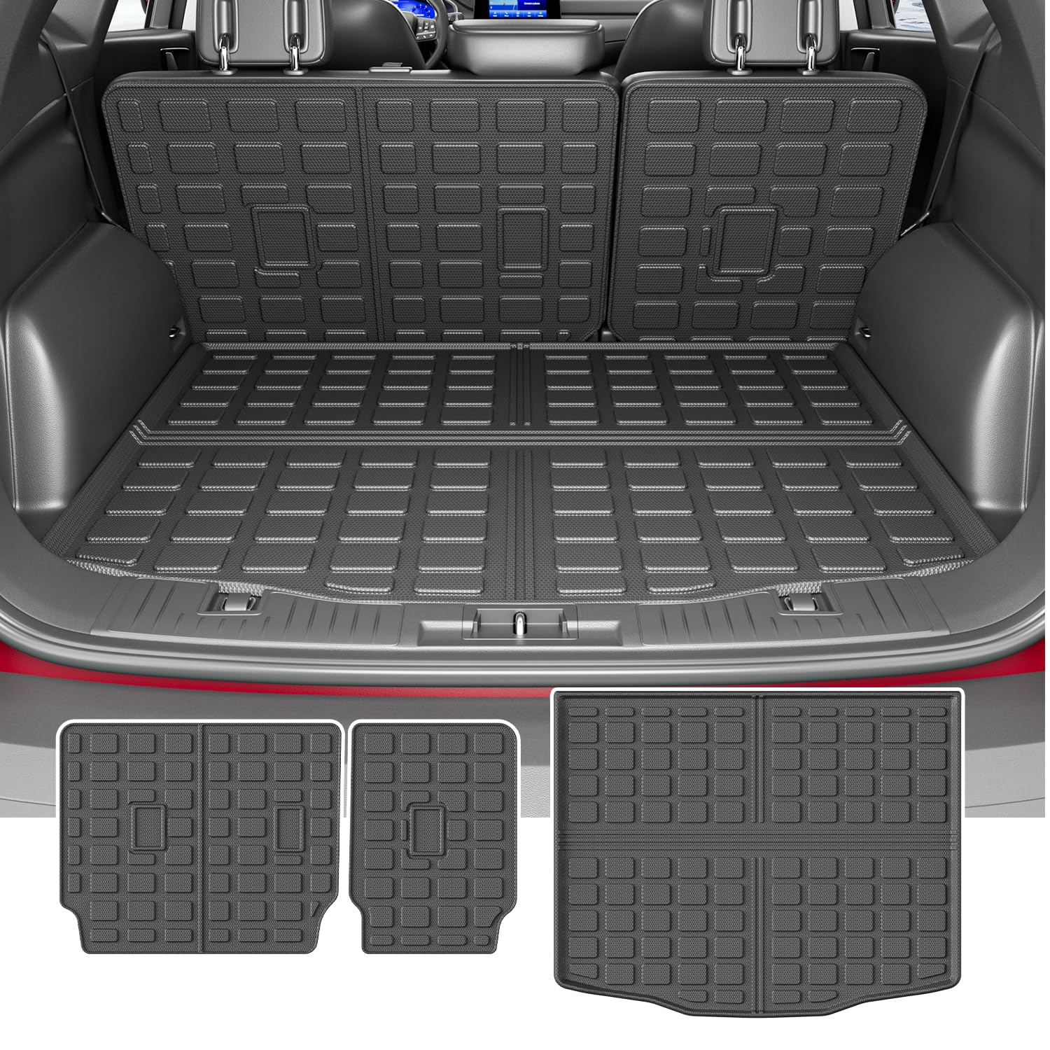 Xipoo TPE Cargo Liner & Backrest Mats for 2020-2025 Ford Escape - Heavy Duty Trunk Protector, Waterproof Rear Cargo Mat Accessories - Perfect for Road Trips, Grocery Hauling & Pet Transport