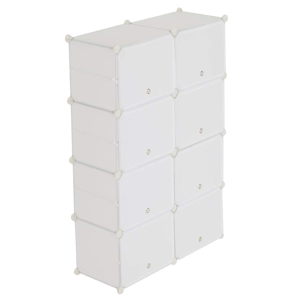 WEI WEI GLOBAL 7-Tier Shoe Rack Organizer - Holds 28 Pairs of Shoes, Space-Saving Plastic Storage Cabinet for Entryway, Closet & Bedroom - White (14 Cube) | Perfect for Small Spaces & Apartment Living