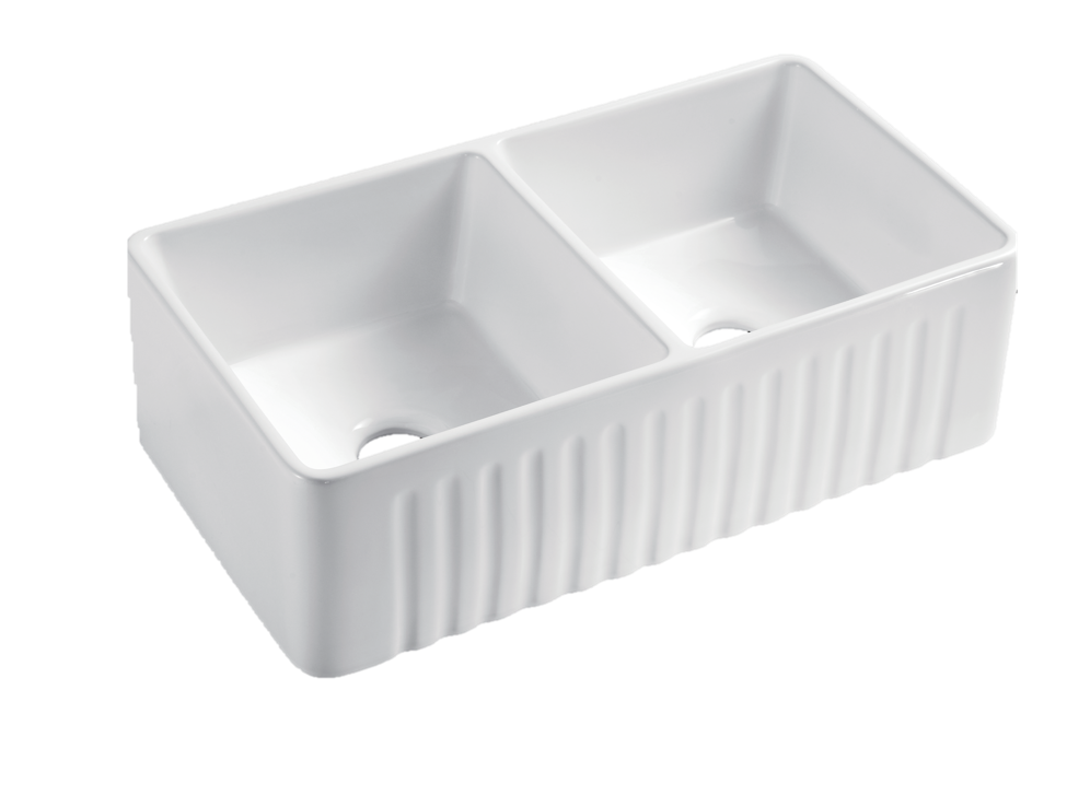 Farmhouse Sink Double Bowl White Porcelain Apron Front Kitchen Sink - Perfect for Rustic and Modern Kitchens, Dishwashing, and Food Prep