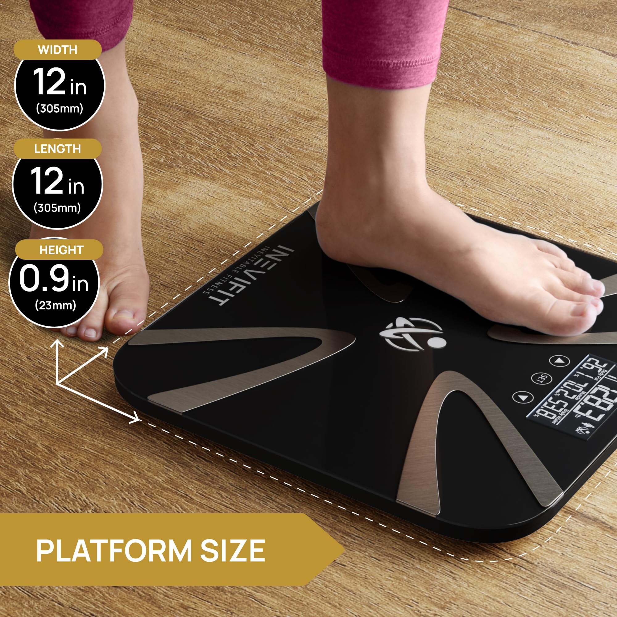 INEVIFIT Smart Body Analyzer Scale & Digital Kitchen Scale Bundle - Accurate Body Composition & Nutrition Tracking with BMI, Weight, Fat - Perfect for Home Gym & Healthy Cooking (Batteries Included)